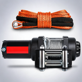 X-BULL 4500LB 12V electric winch with steel cable and 5.5m x 13m synthetic rope for boat, trailer and ATV