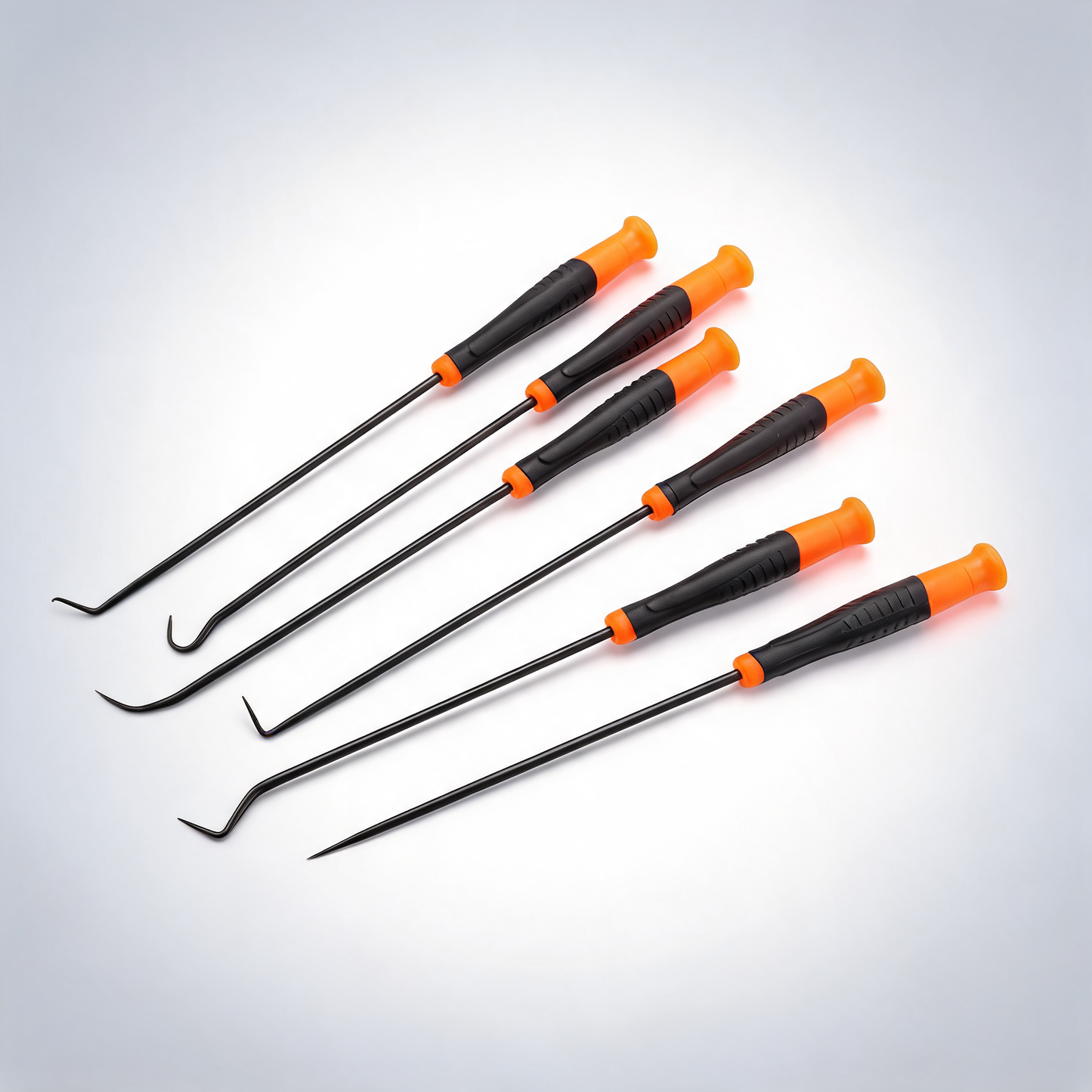 6pc extra long pick and hook set with O ring seal puller, remover and fuse wire scribe
