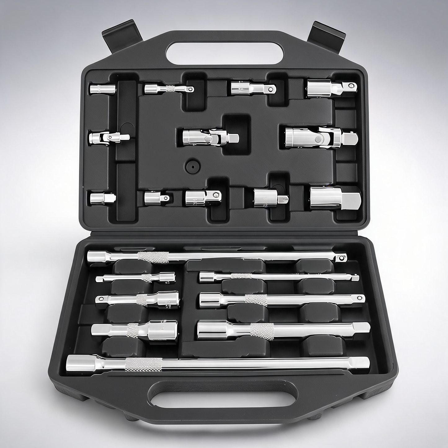 20pc socket extension and adaptor set with flexible joint reducer and combination drive kit