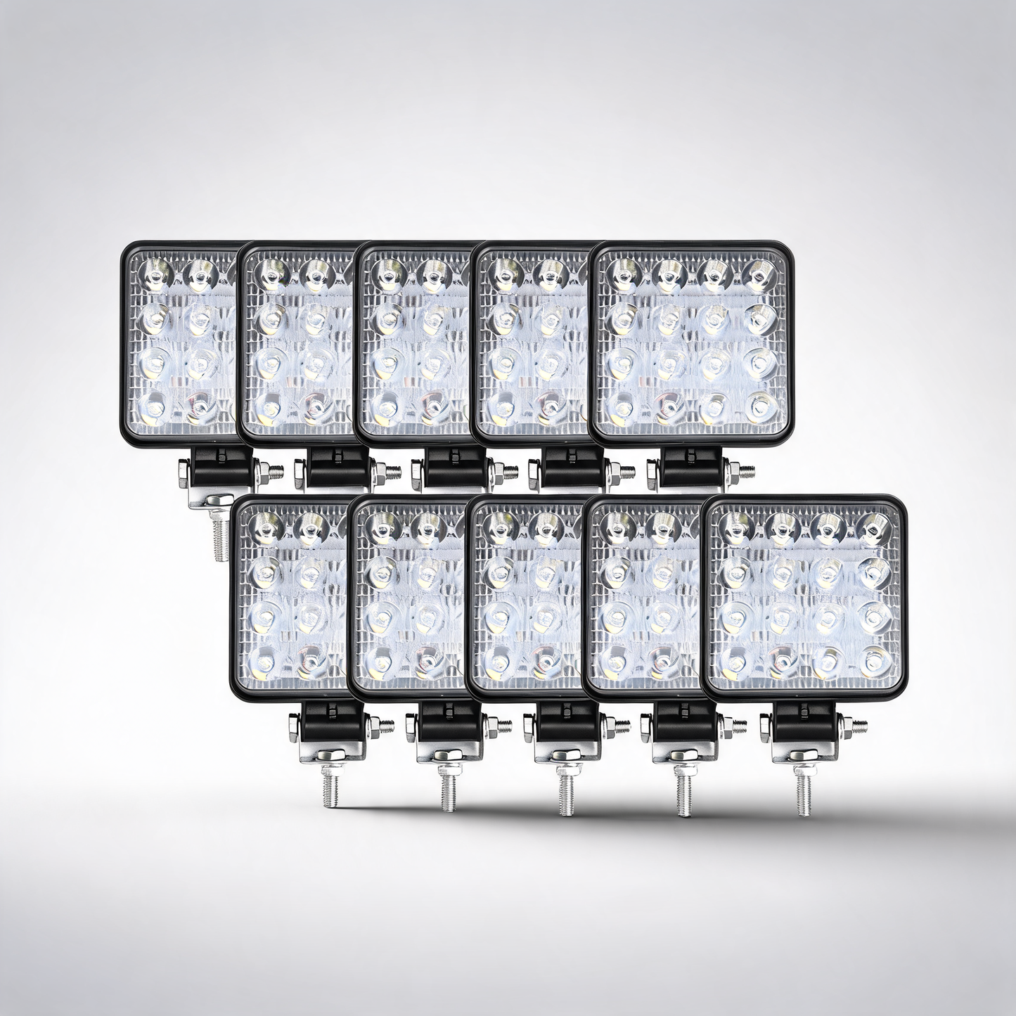 10pcs 80W CREE flood LED work lights 12V, 4in square, for boat and camping