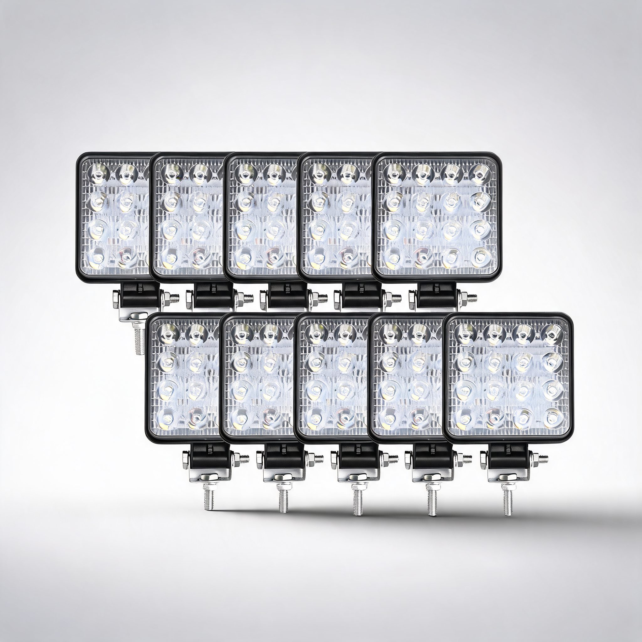10pcs 80W CREE flood LED work lights 12V, 4in square, for boat and camping