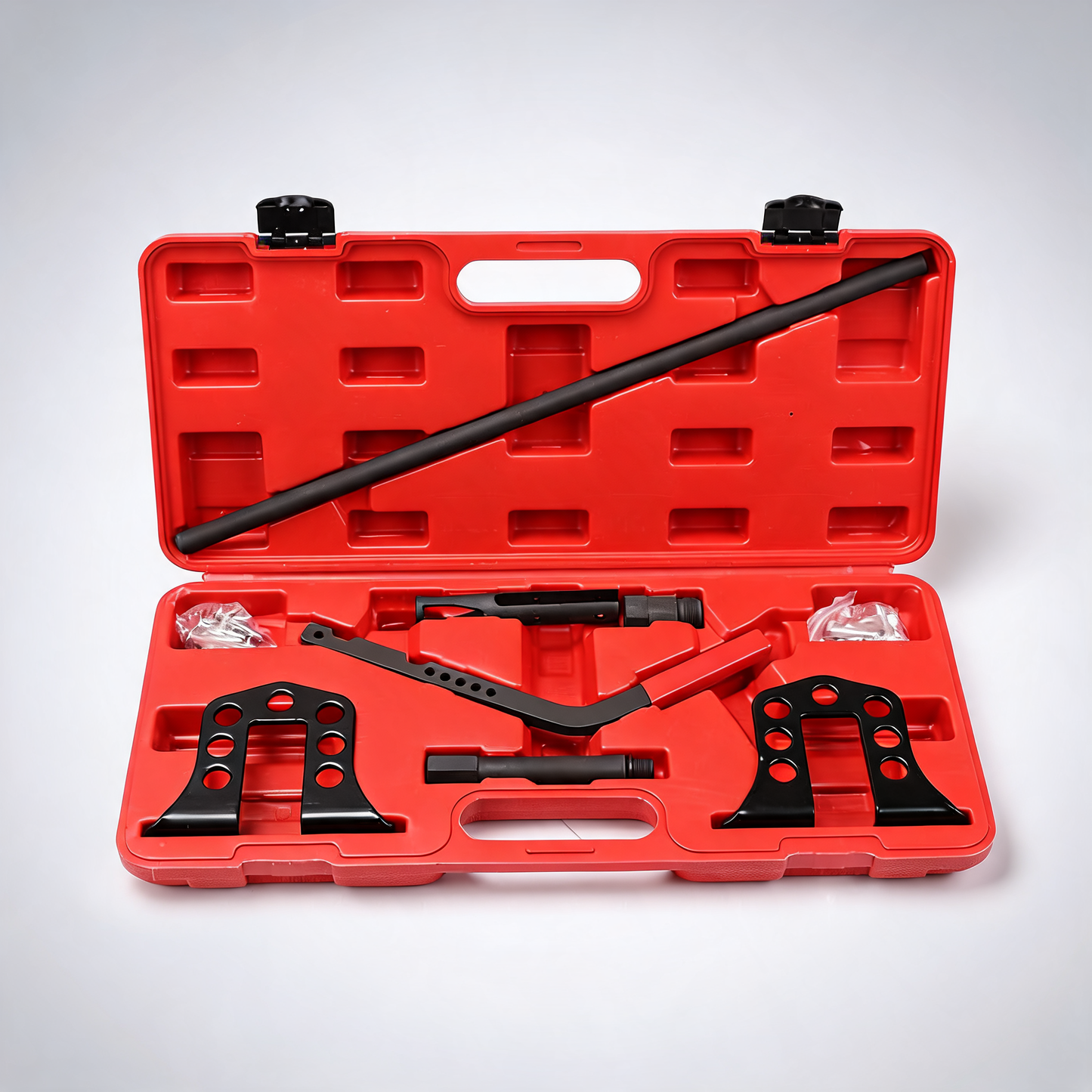Overhead valve spring compressor universal tool kit for OHC OHV petrol and diesel engines