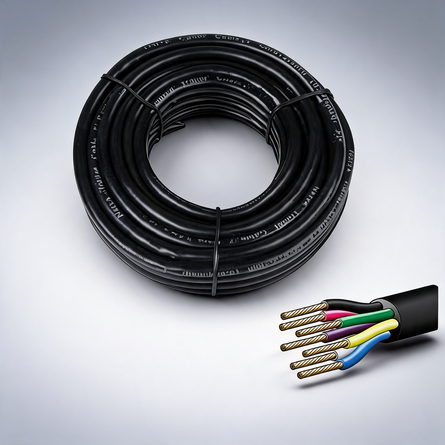 20m 7 core wire cable for trailer, automotive, boat, caravan and truck, V90 PVC coil