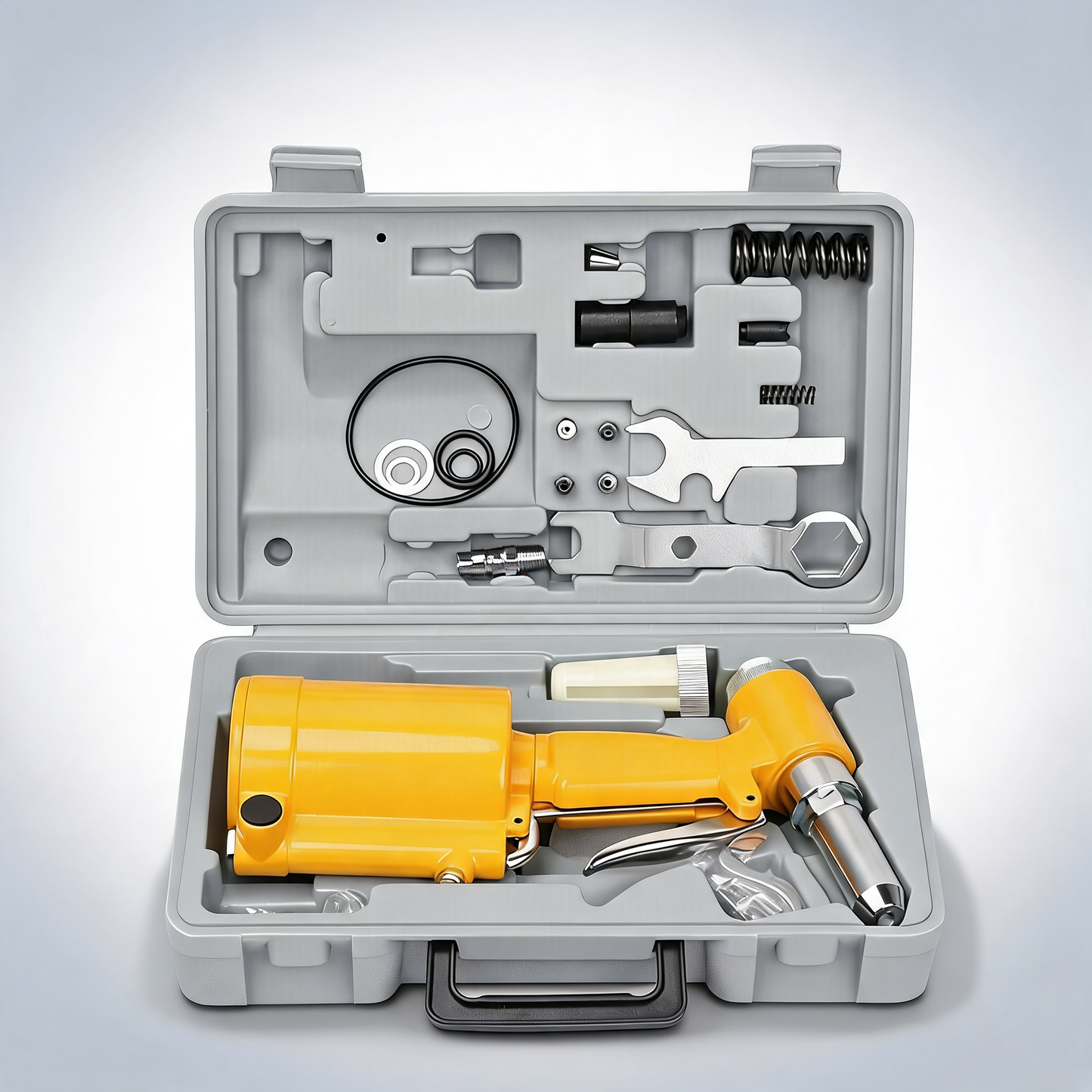 Air hydraulic pop rivet gun, industrial pneumatic riveter 4-size set with case