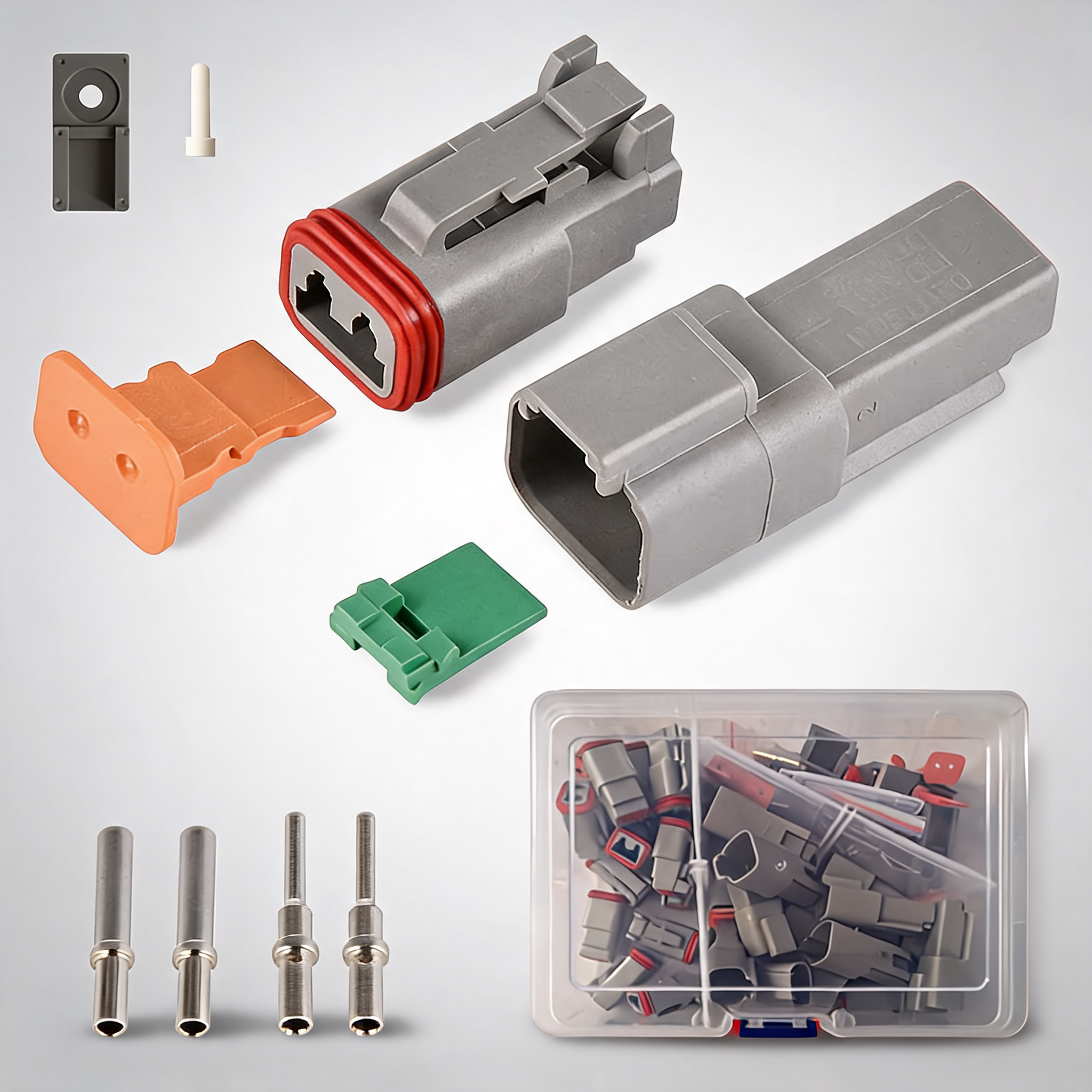 117pcs Deutsch DT 2 way connector plug kit, waterproof, for auto and marine