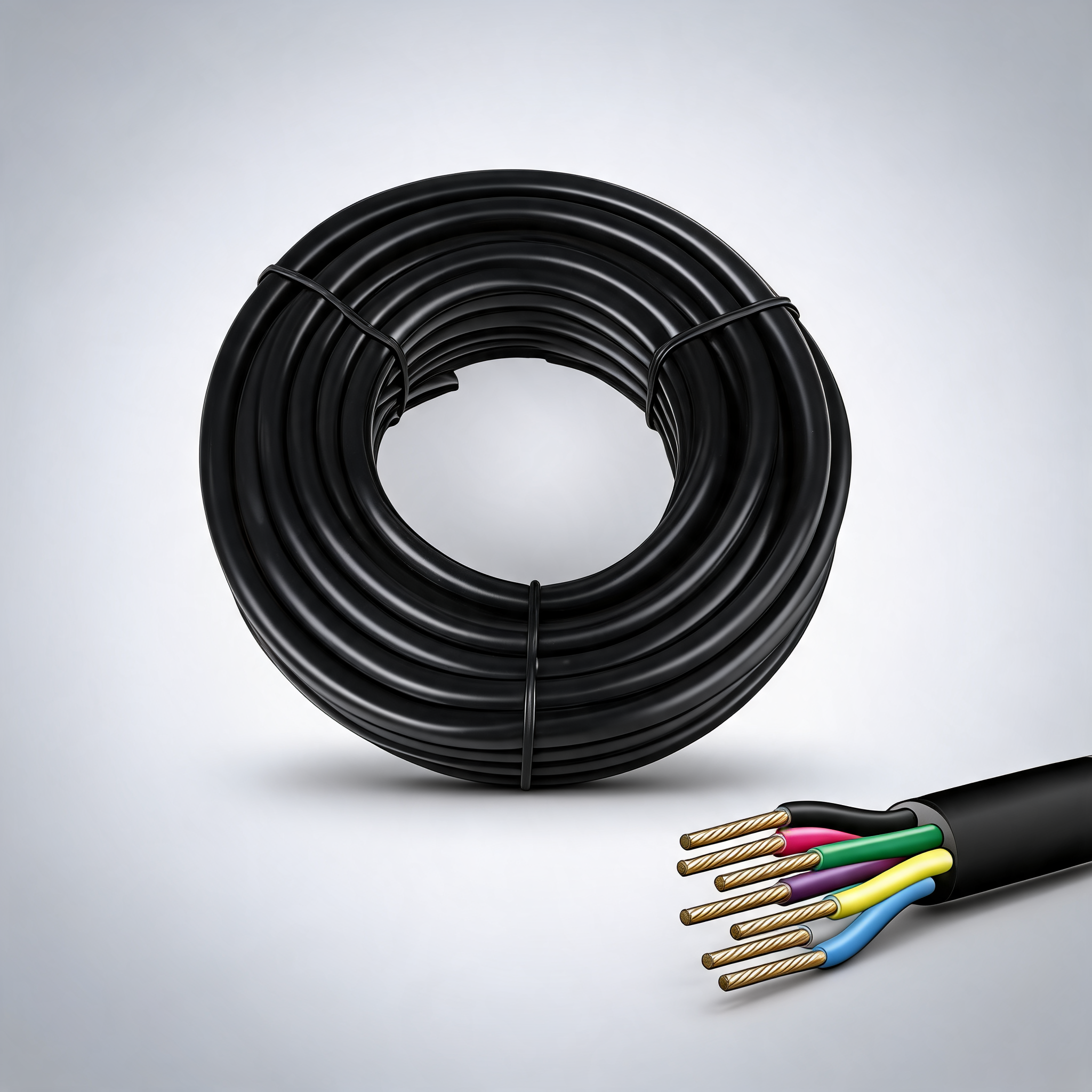 100m 7 core wire cable for trailer, automotive, boat, caravan and truck, V90 PVC coil