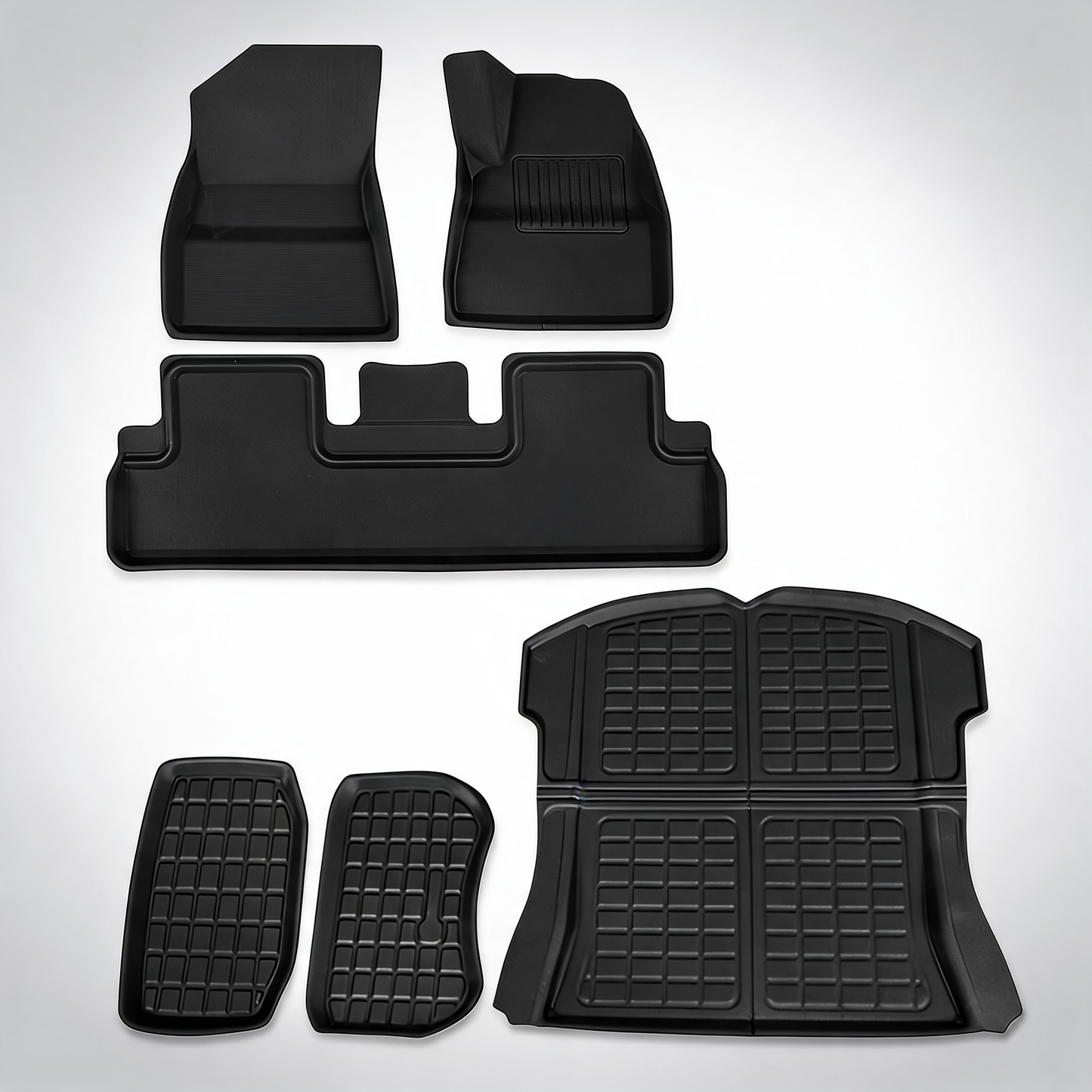 Weisshorn car rubber floor mats for Tesla Model 3 trunk toolbox and cargo carpet