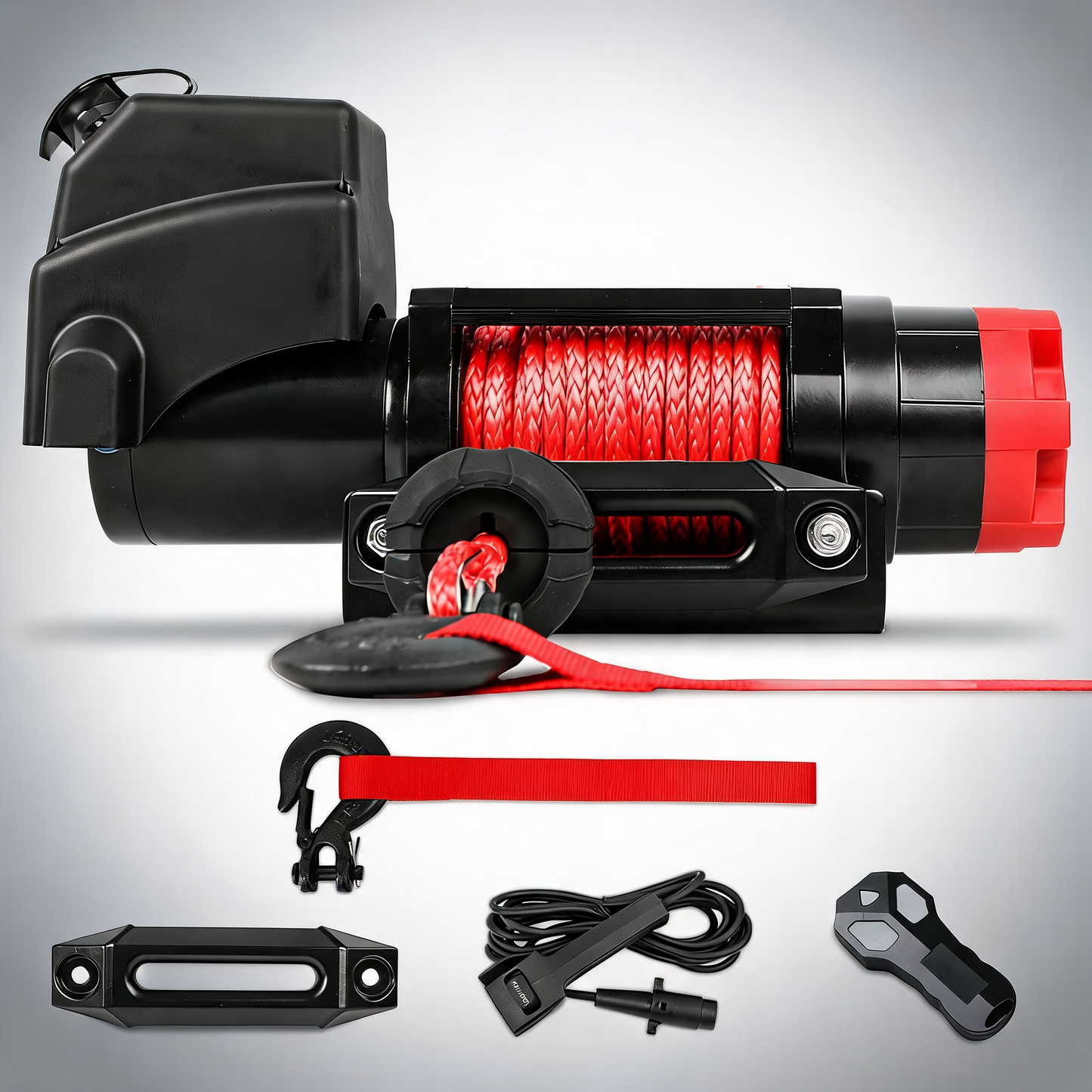 X-BULL electric winch 6000LBS 12V with synthetic rope and wireless remote for 4WD, ATV and UTV