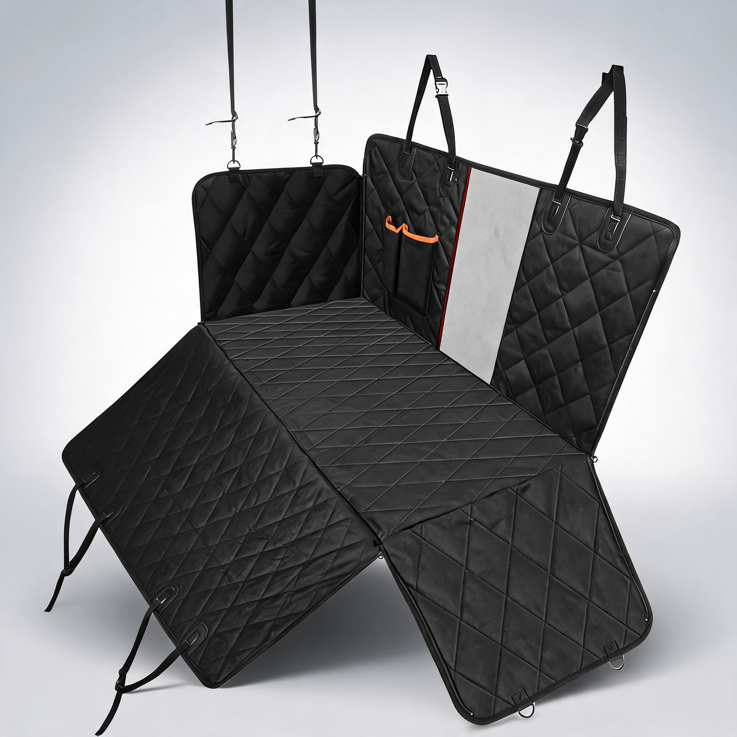 i.Pet dog car seat cover with hammock protector, waterproof belt and non-slip mat
