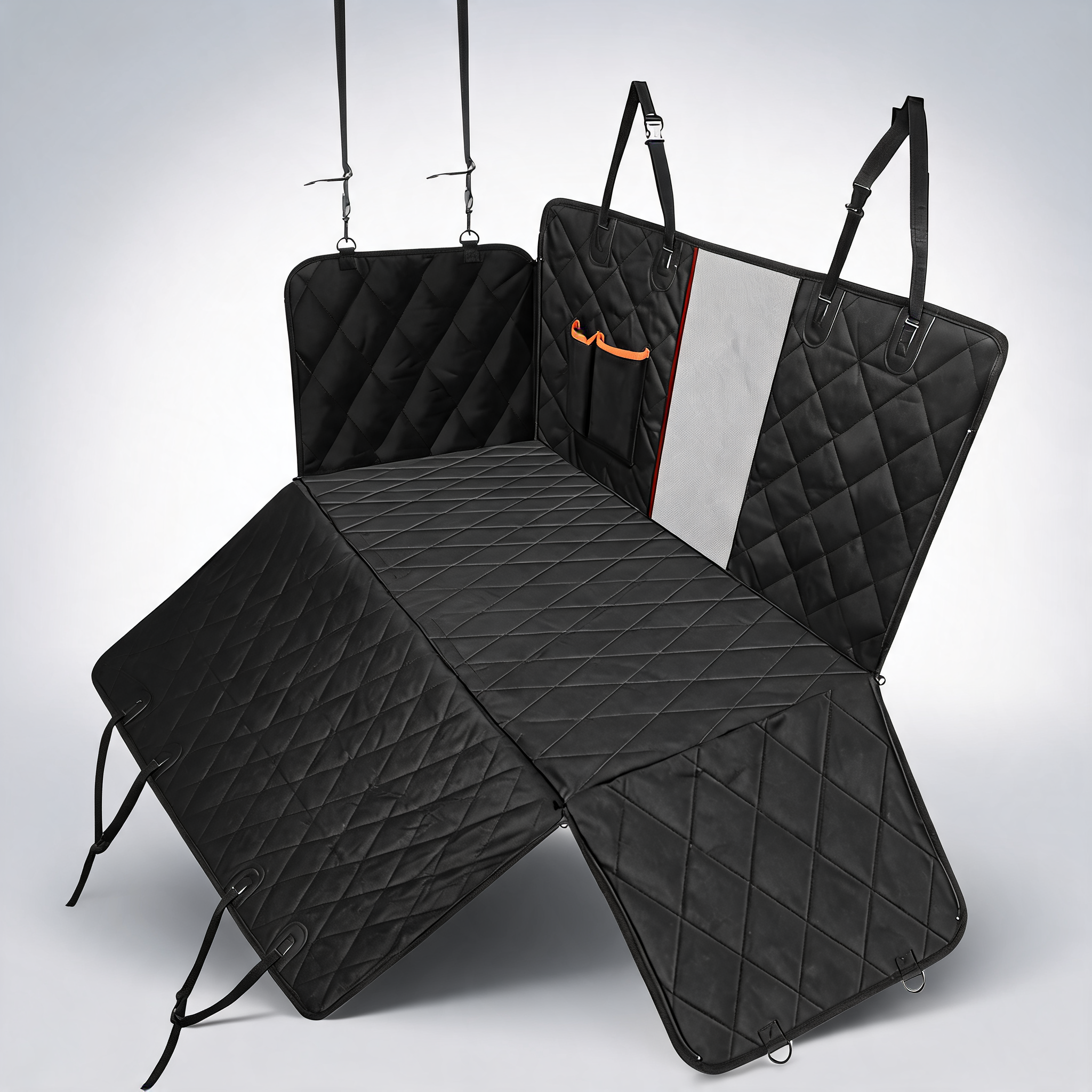 i.Pet dog car seat cover with hammock protector, waterproof belt and non-slip mat