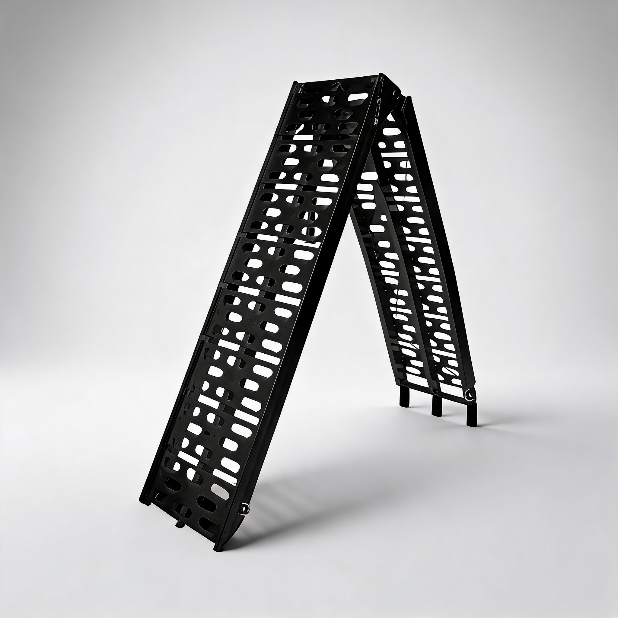 Kartrite aluminium folding loading ramp in black for ATV, motorbike and trailer