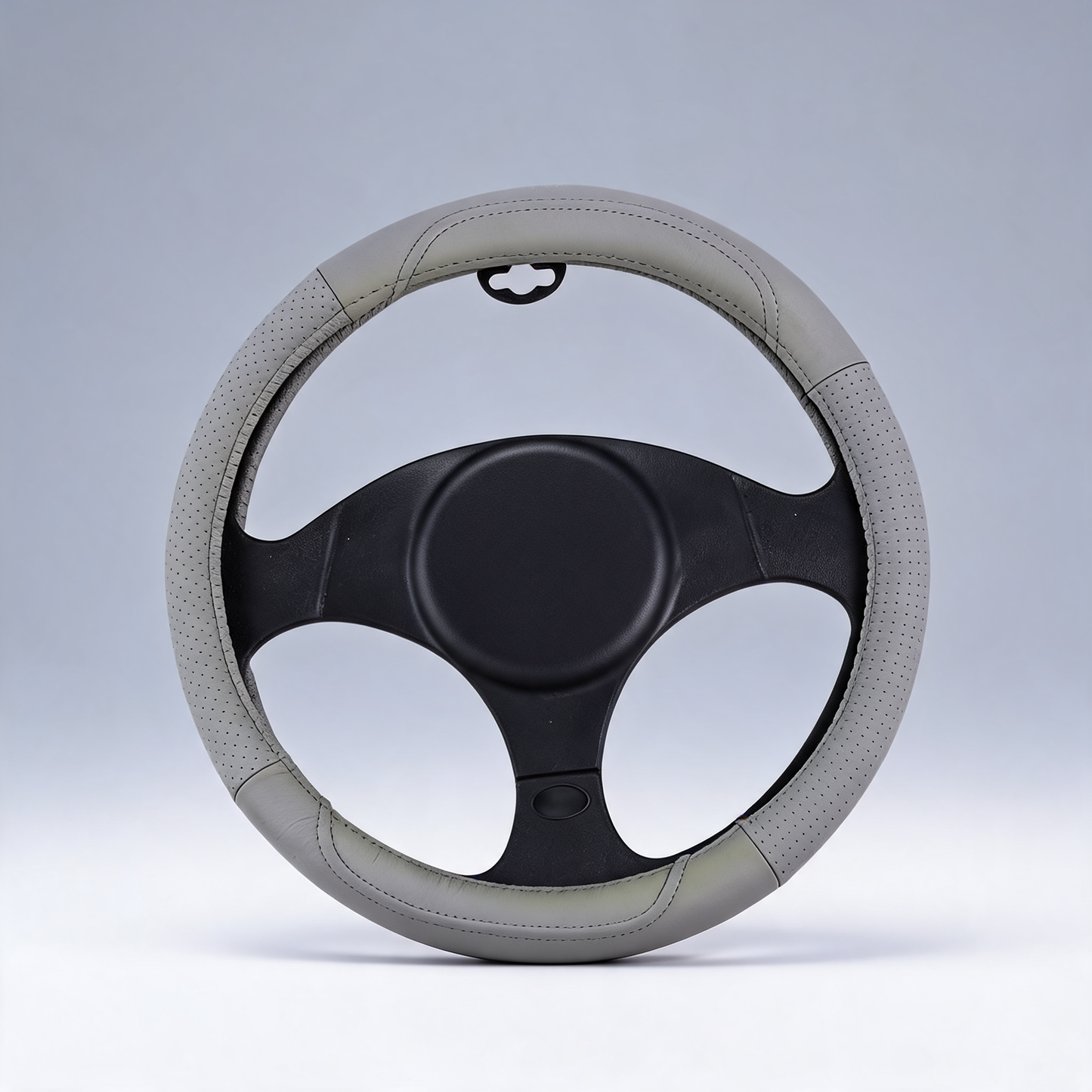 Oklahoma grey leather steering wheel cover