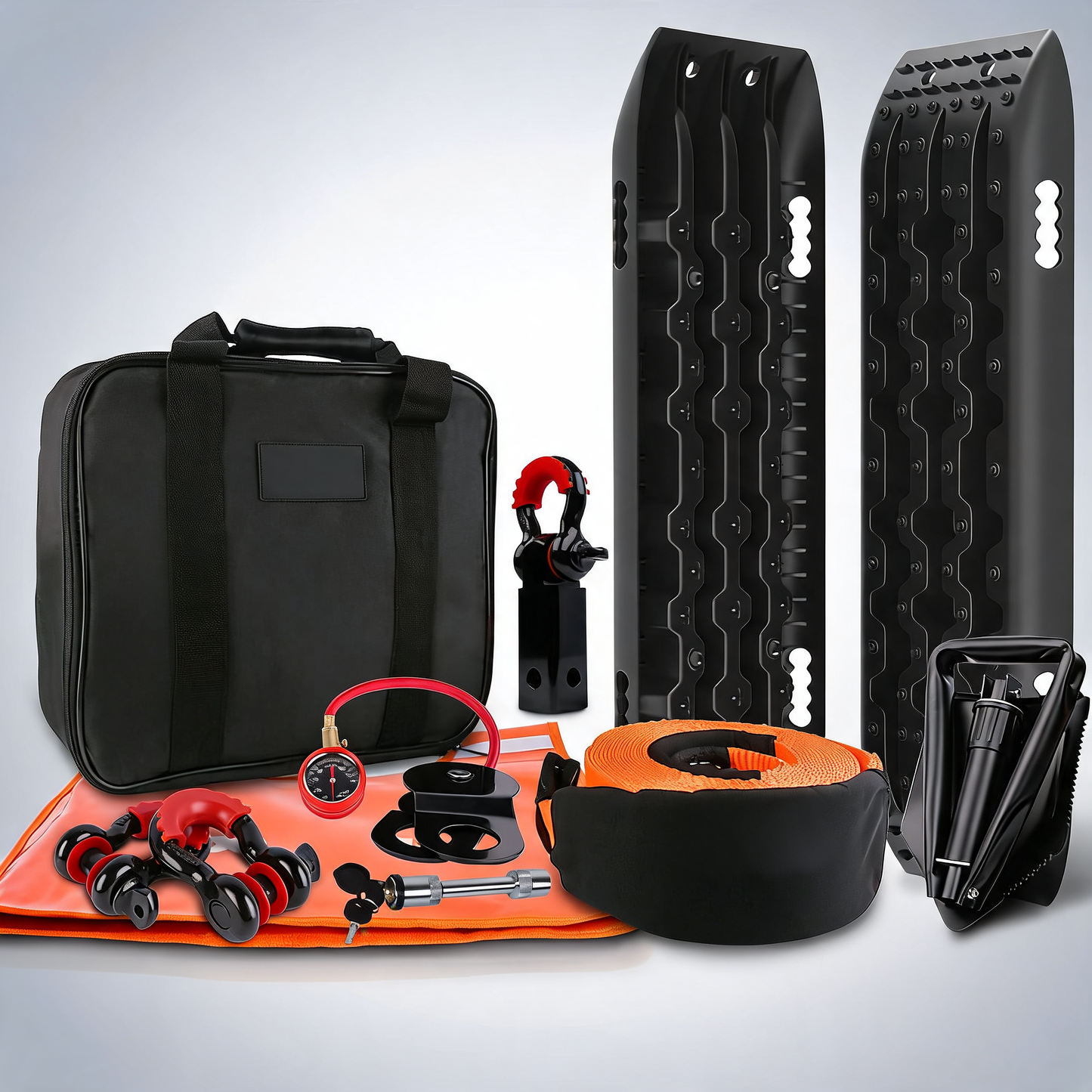 X-BULL 13pcs winch recovery kit with recovery tracks and snatch strap for off-road 4x4