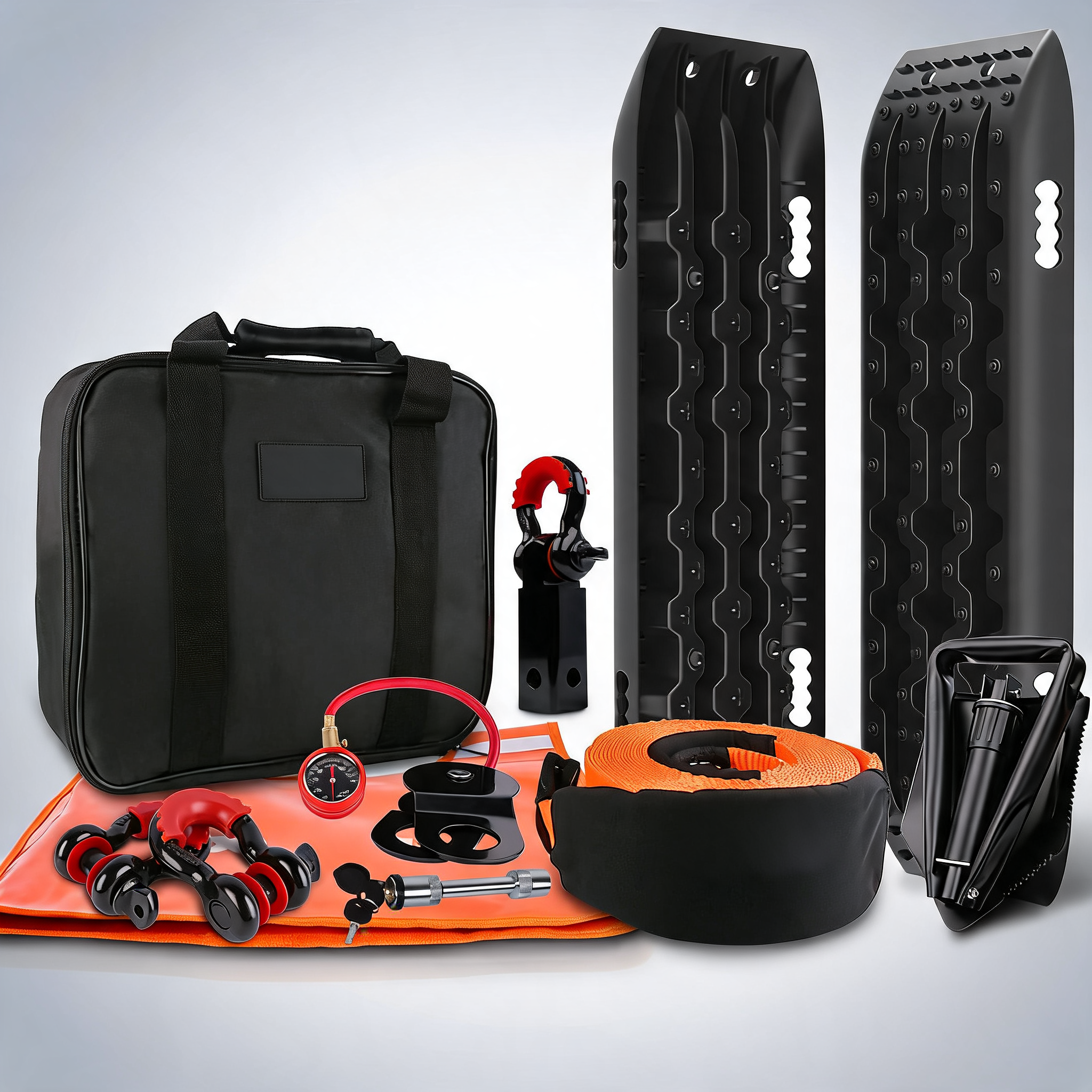 X-BULL 13pcs winch recovery kit with recovery tracks and snatch strap for off-road 4x4
