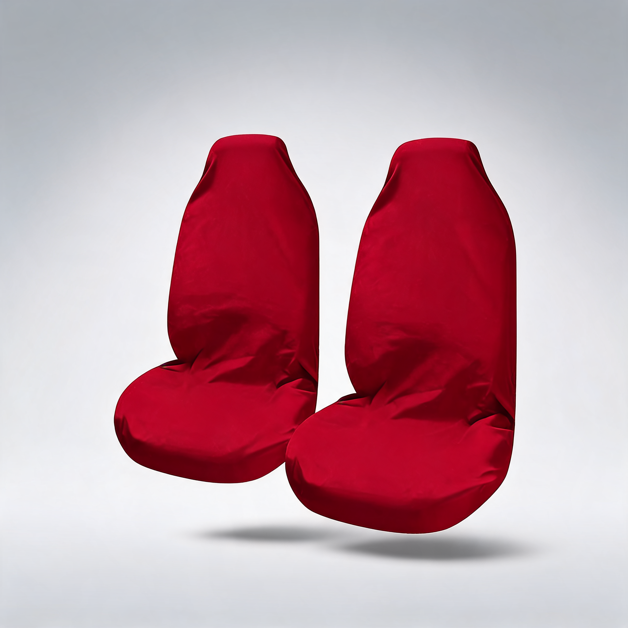 Universal Pulse throwover front seat covers with bonus seat belt buddies in red
