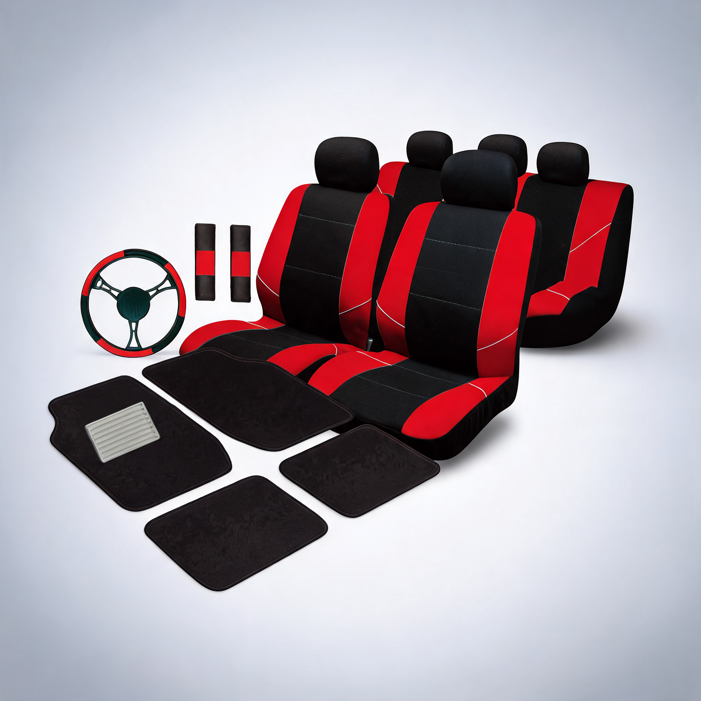 Universal ultimate car accessories value pack in red