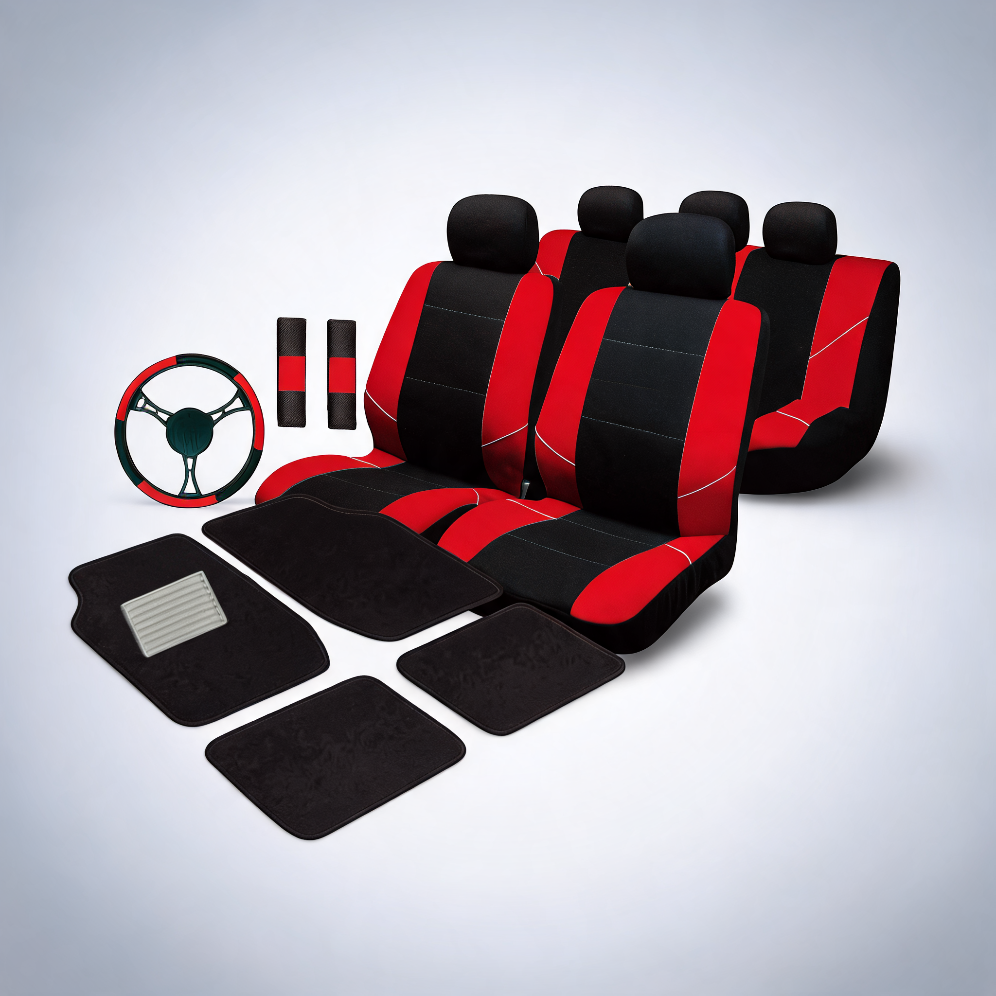 Universal ultimate car accessories value pack in red