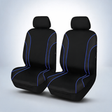 Universal Strident front seat covers size 30/35 with blue piping