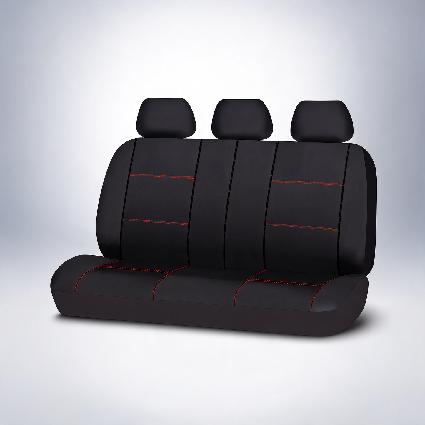Universal Lavish rear seat cover size 06/08S in black with red stitching