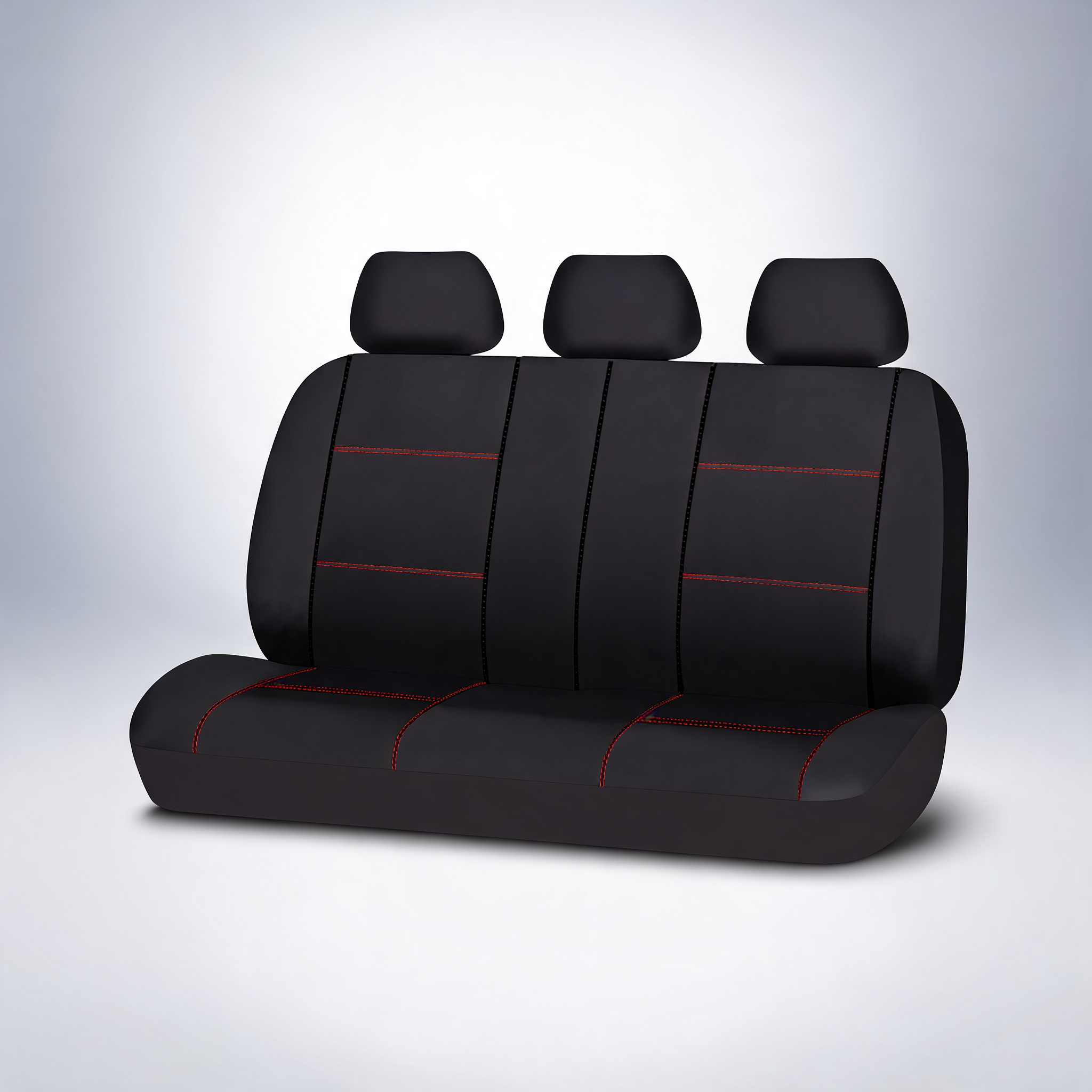 Universal Lavish rear seat cover size 06/08S in black with red stitching