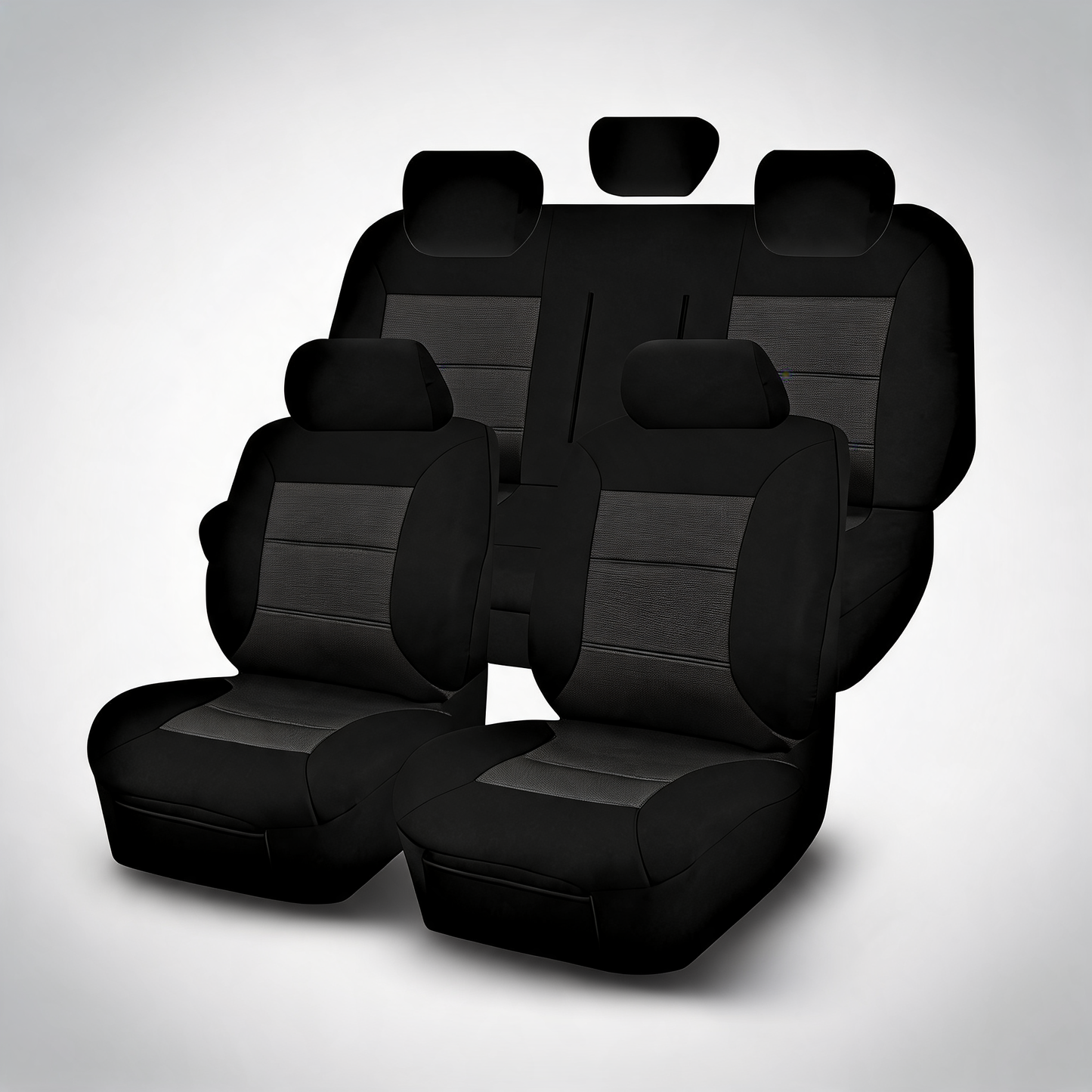 Premium black front seat covers for Isuzu D-Max dual cab utility 2012-2020