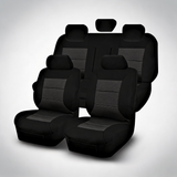 Premium black front seat covers for Isuzu D-Max dual cab utility 2012-2020