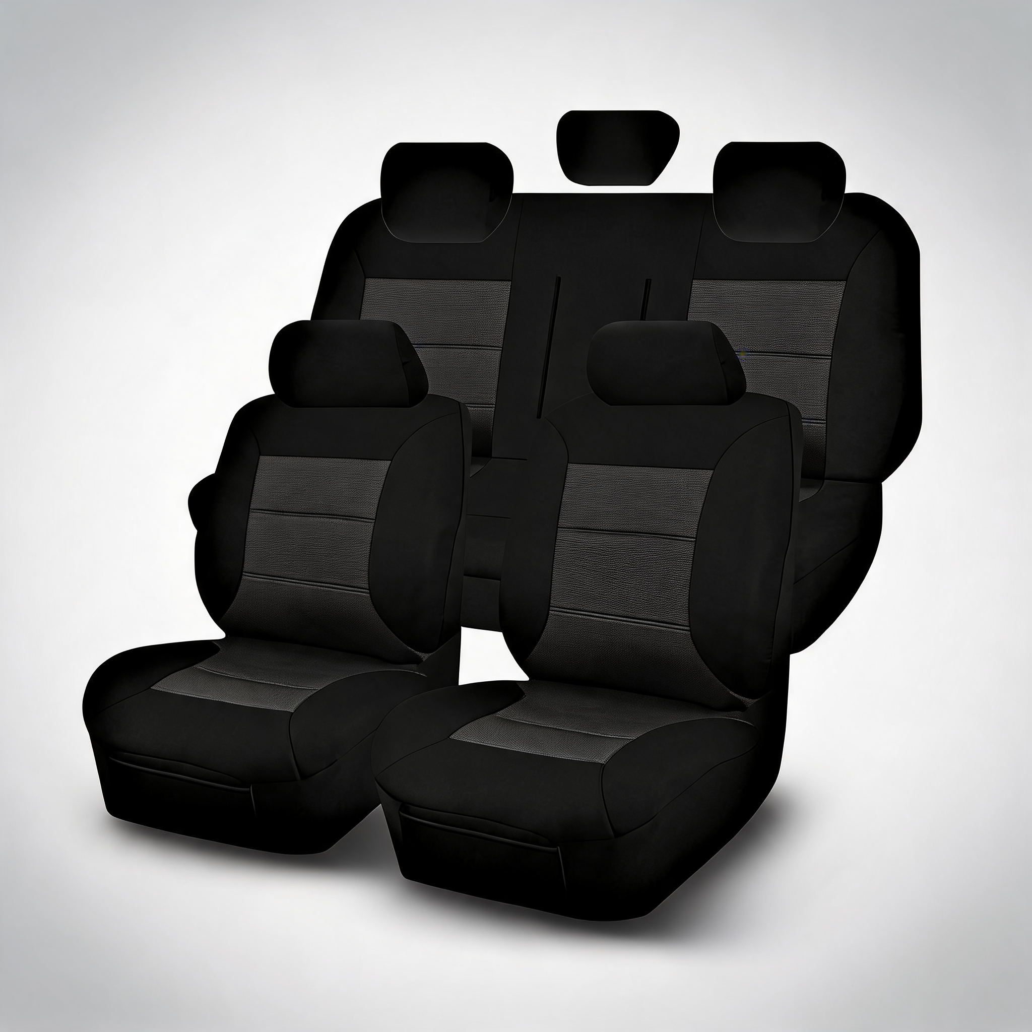 Premium black front seat covers for Isuzu D-Max dual cab utility 2012-2020