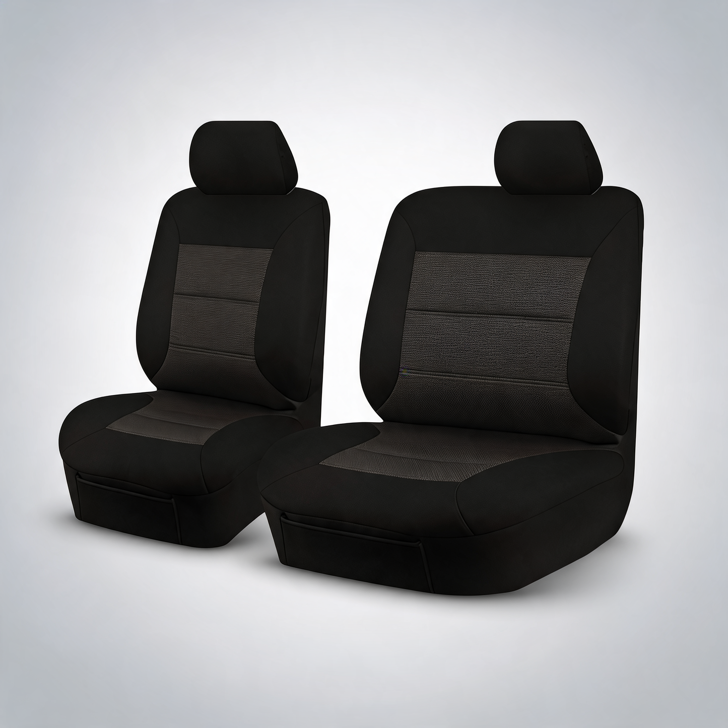 Premium black front seat covers for Isuzu D-Max single cab utility 2012-2016