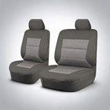 Premium grey front seat covers for Toyota Landcruiser 70 Series VDJ single and dual cab from 2007