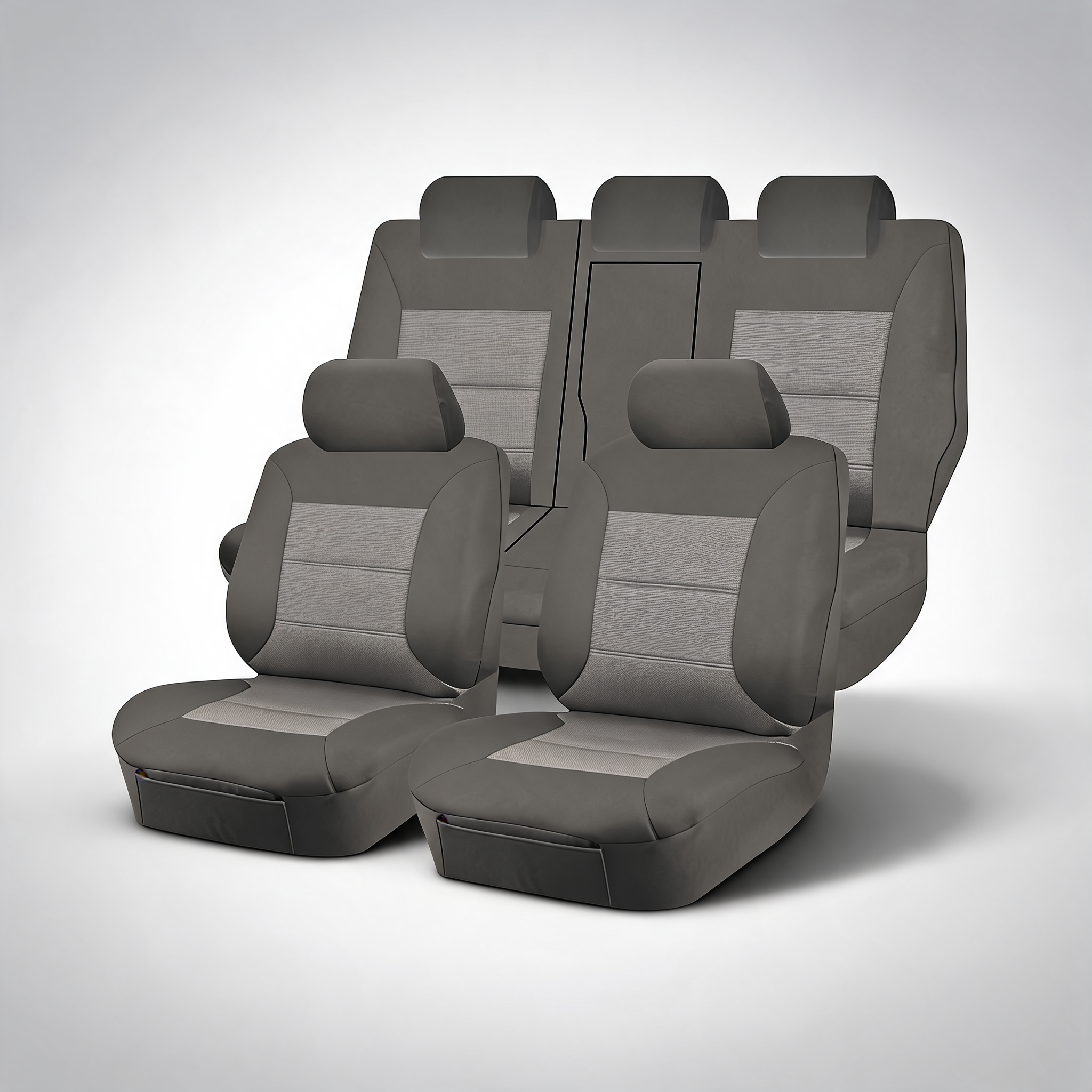 Premium grey front seat covers for Mitsubishi Outlander ZJ-ZL 5-seater SUV 2012-2021