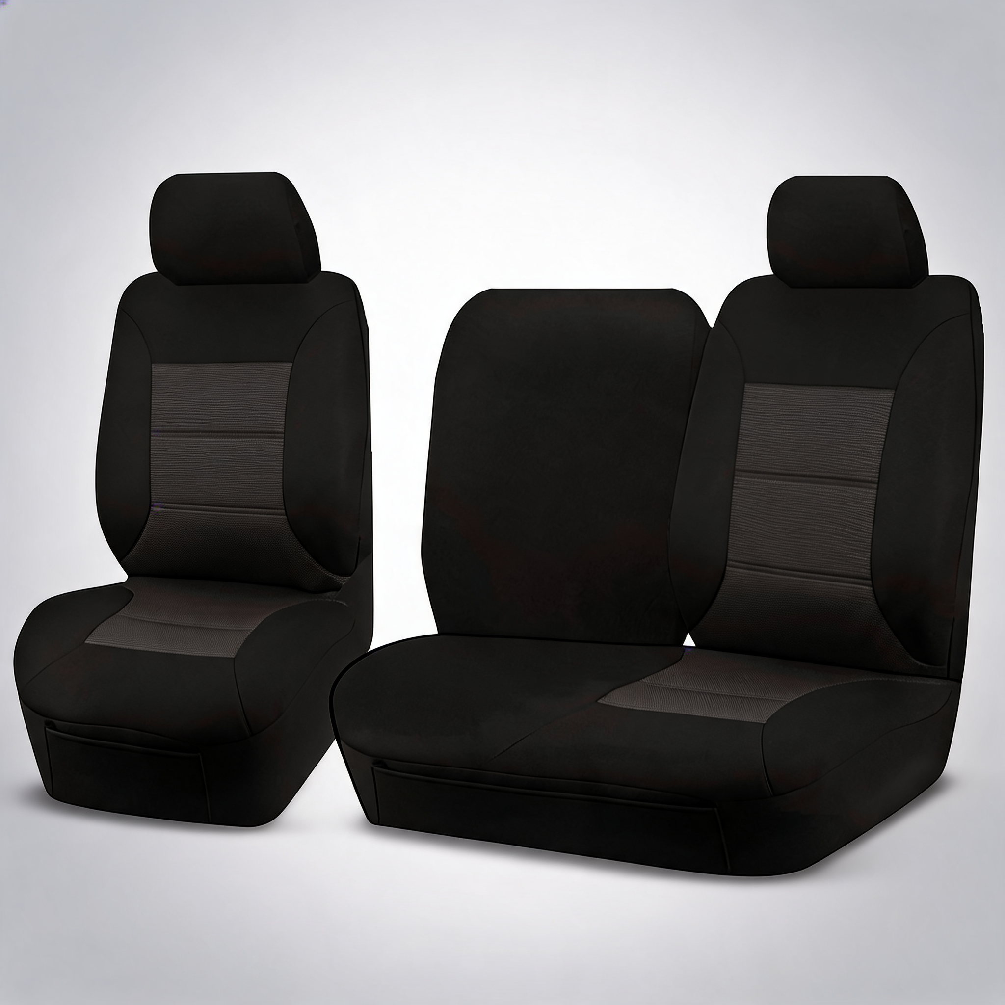Premium black front seat covers for Toyota Landcruiser 100 Series 1998-2015