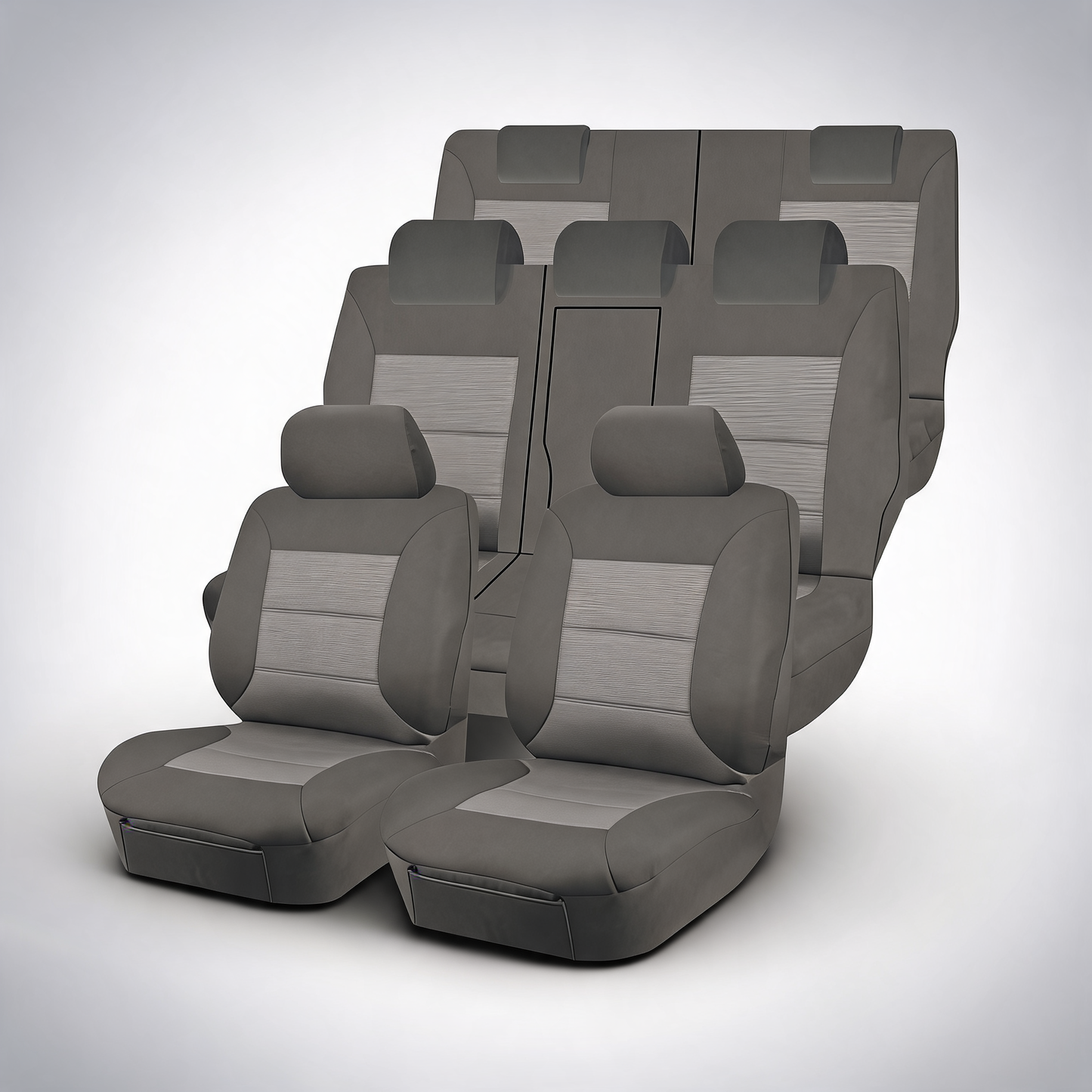Premium grey seat covers for Mitsubishi Outlander ZJ-ZL 7-seater SUV 2012-2021