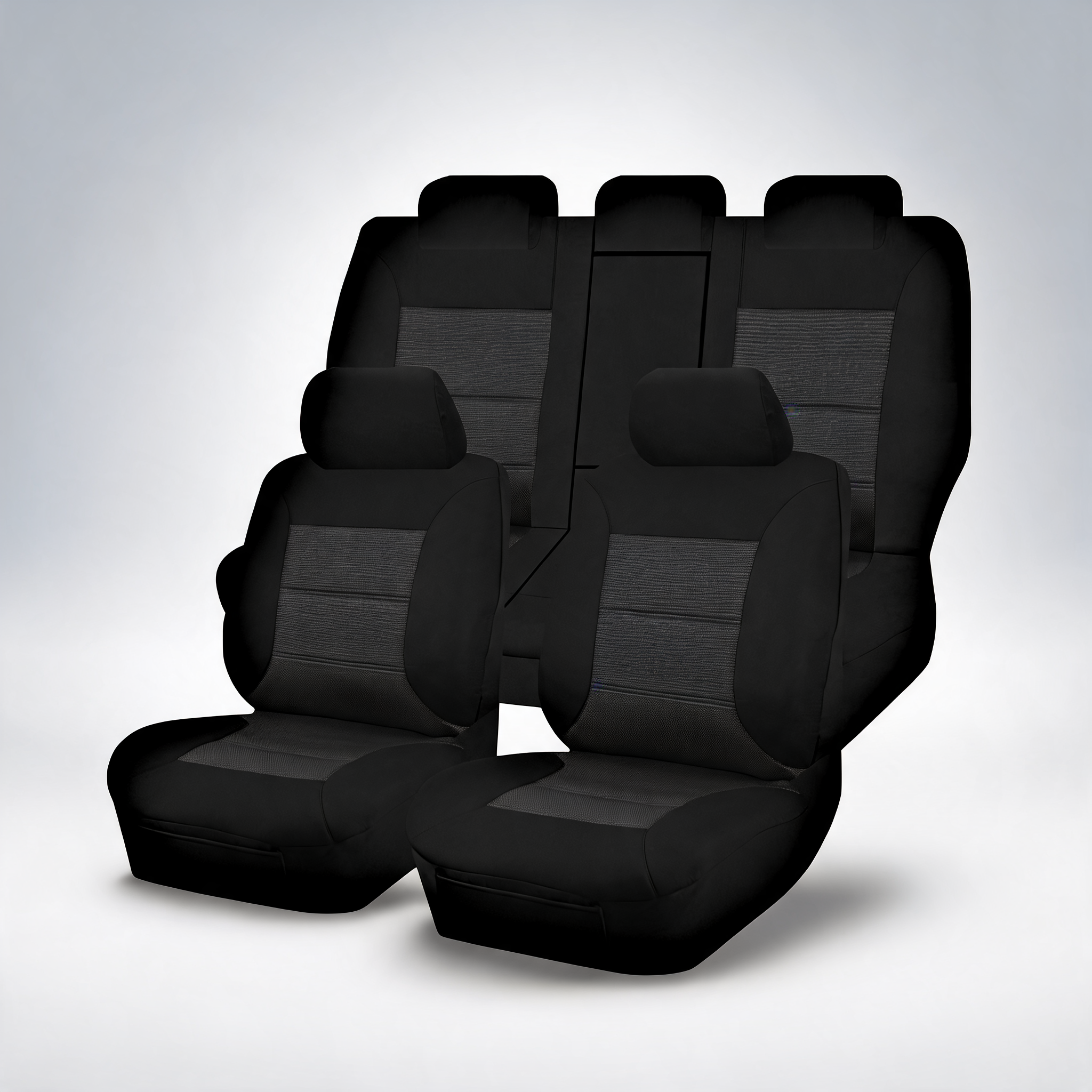 Premium black front seat covers for Toyota RAV4 5-seater SUV 2012-2018