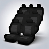 Premium black seat covers for Toyota Landcruiser 200 Series GXL 8-seater 2007-2021