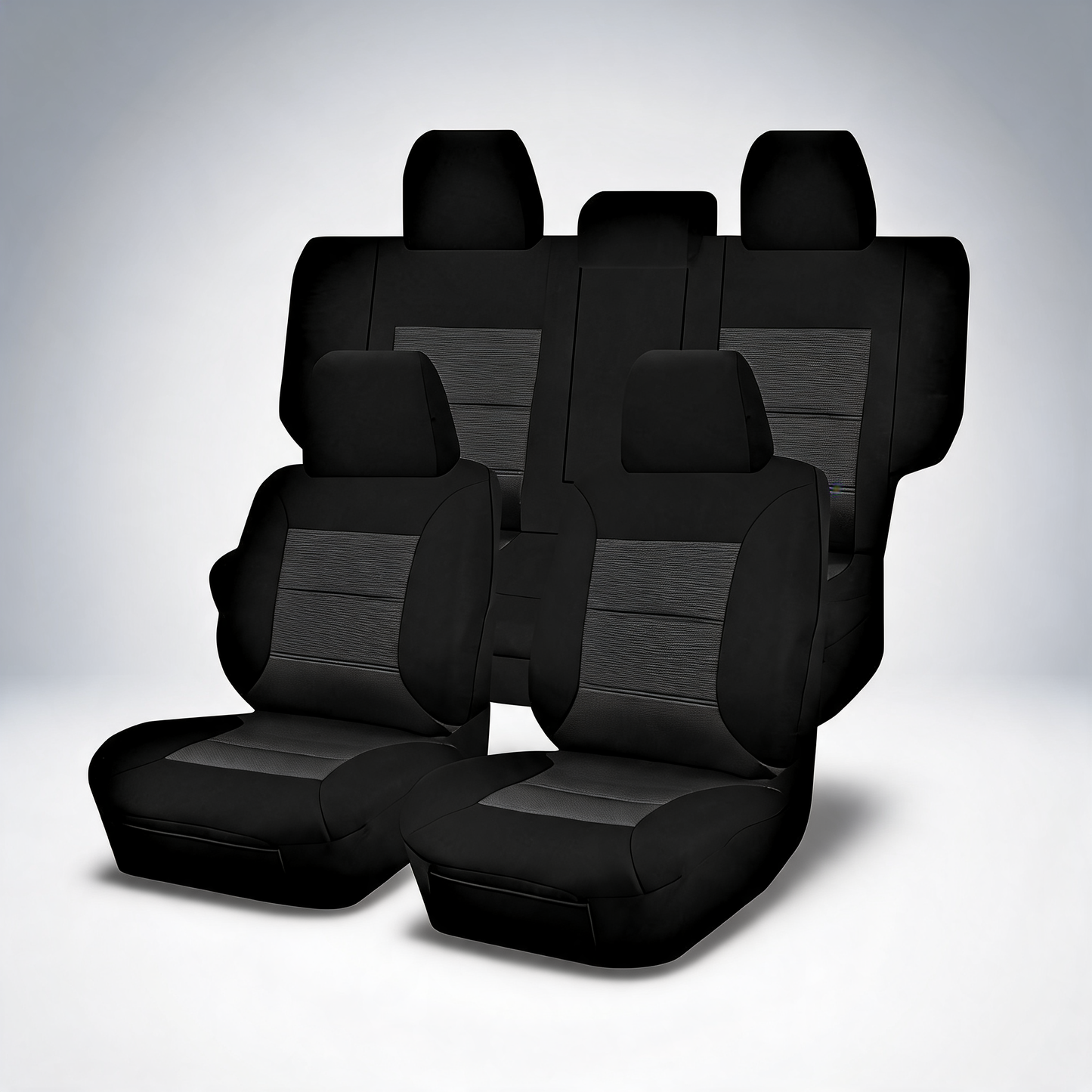 Premium black seat covers for Mitsubishi Pajero NS-NX 7-seater SUV from 2006