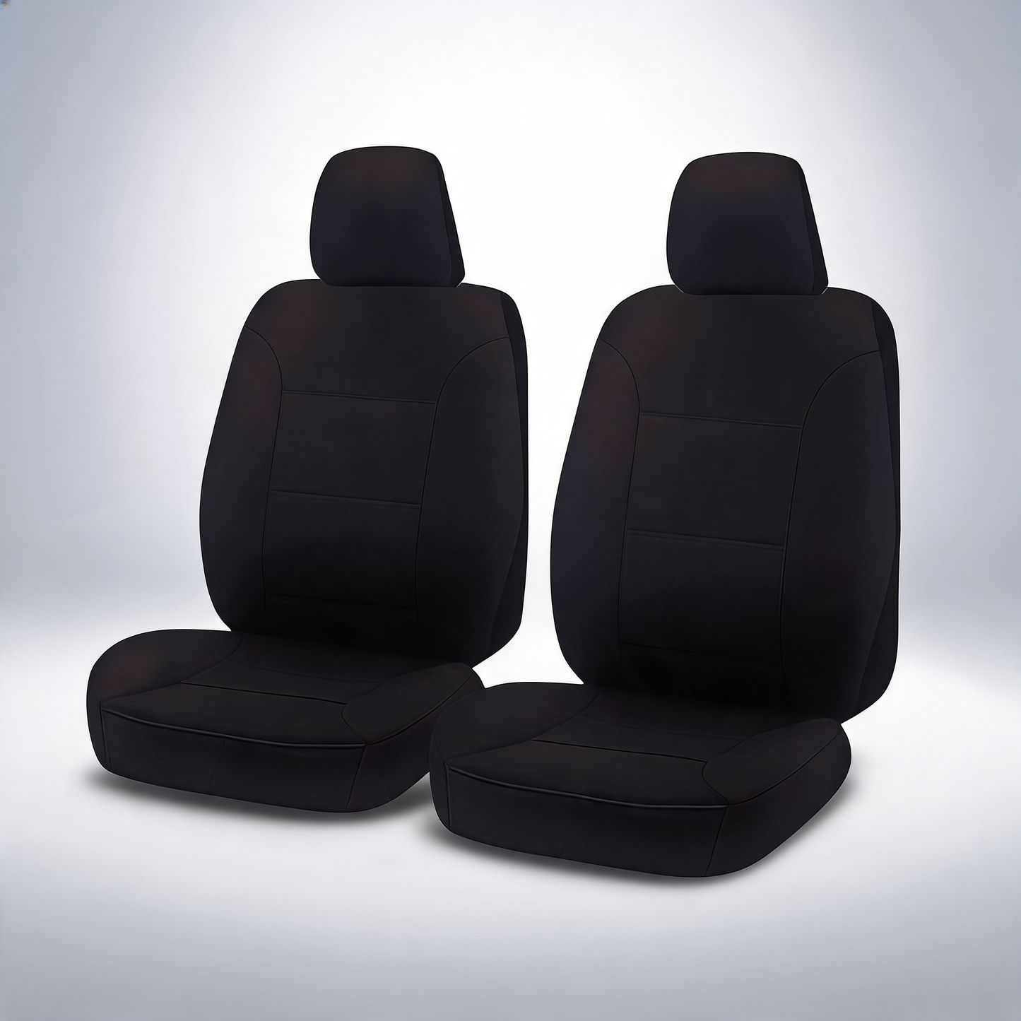 Challenger black front bucket seat covers for Isuzu D-Max dual cab 2012-2020