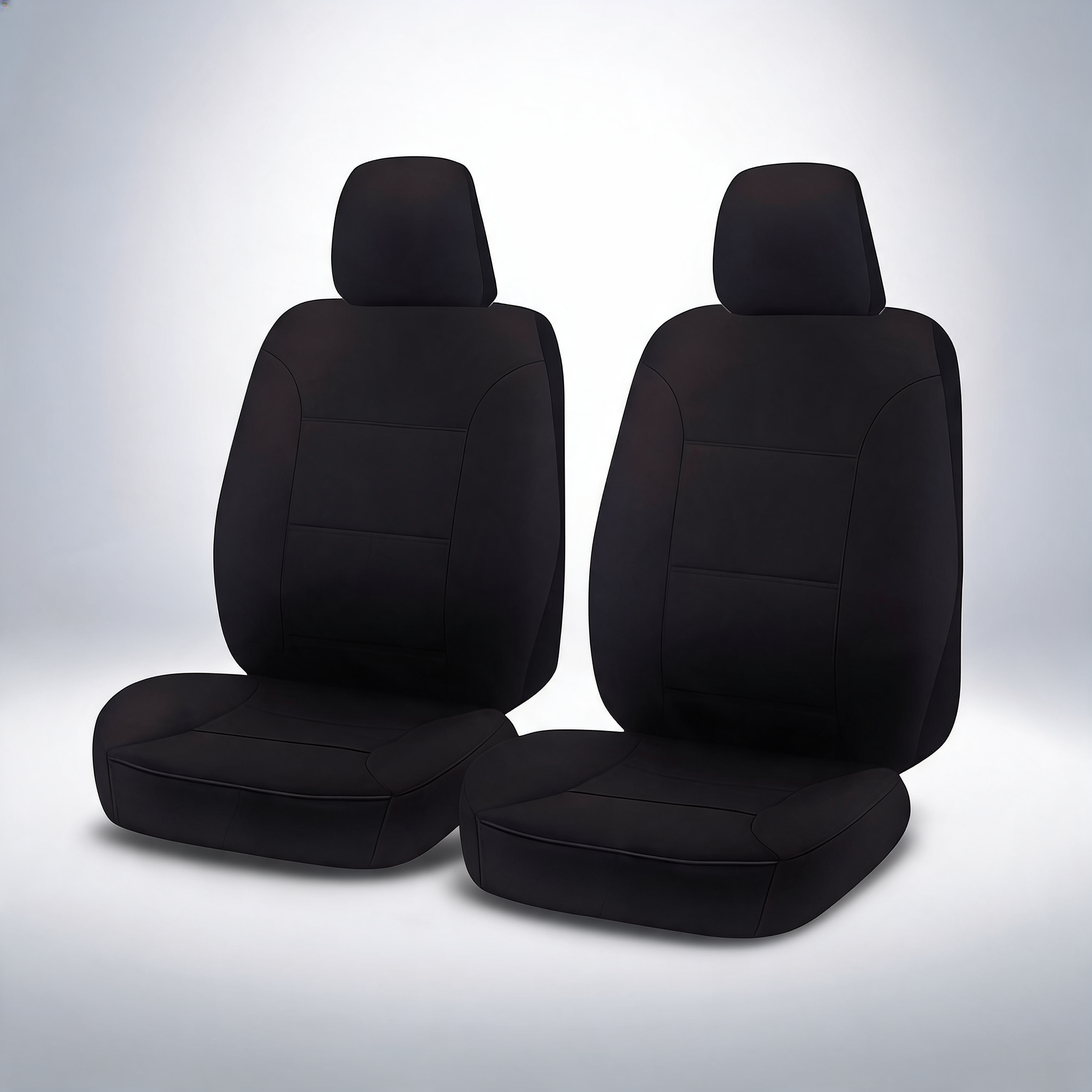 Challenger black front bucket seat covers for Isuzu D-Max dual cab 2012-2020