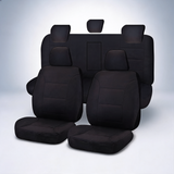 Challenger black front seat covers for Isuzu D-Max dual cab utility 2012-2020