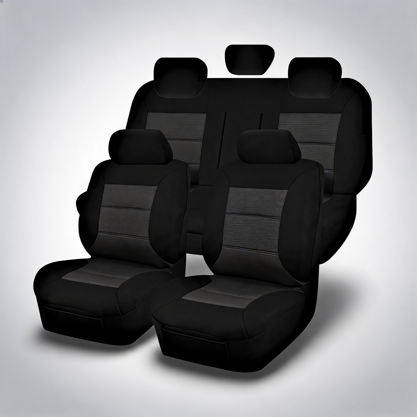 Premium black seat covers for Hyundai Kona from 2017