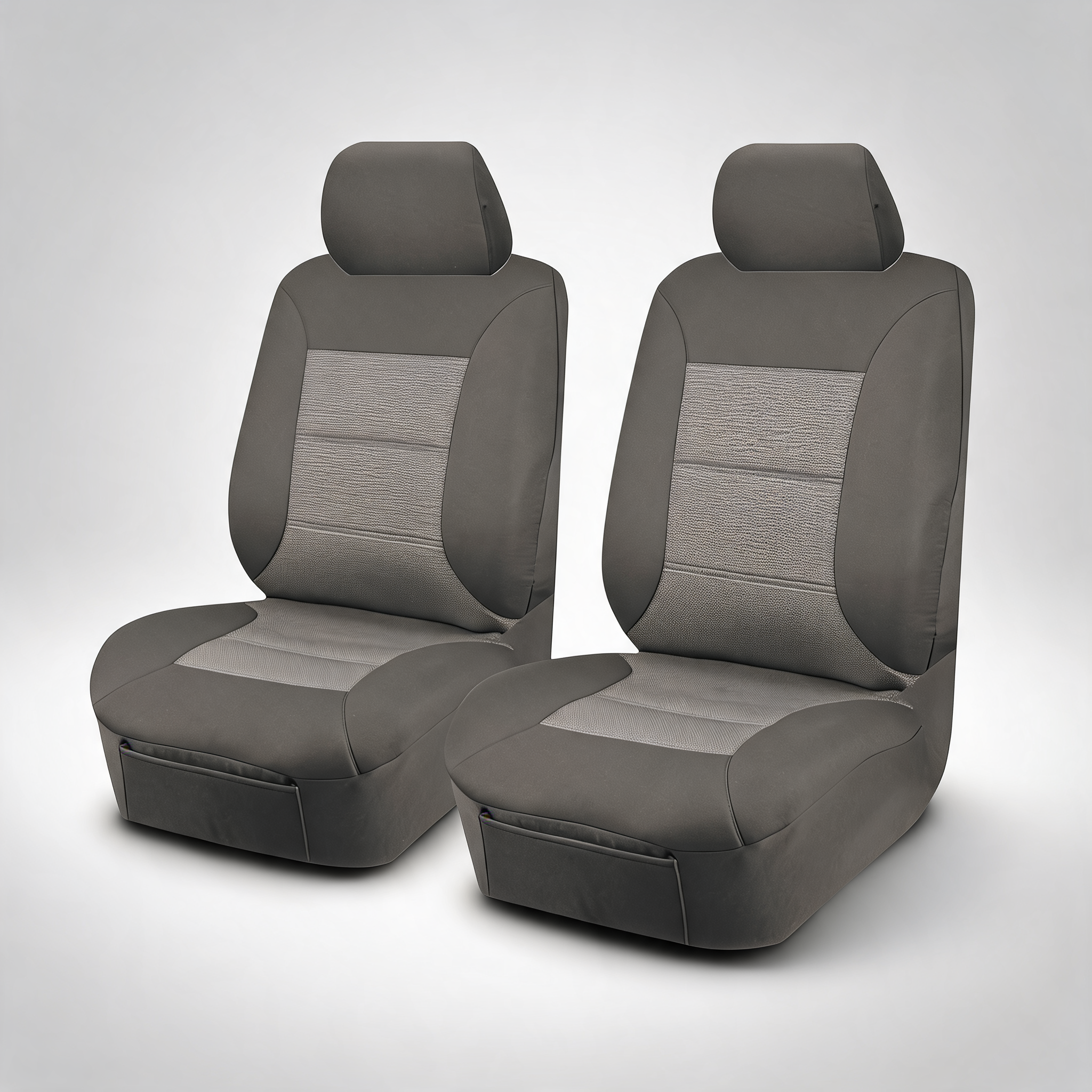 Premium grey front bucket seat covers for Mitsubishi Triton MQ dual and club cab from 2015