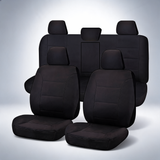 Challenger black front seat covers for Toyota HiLux dual cab utility from 2015