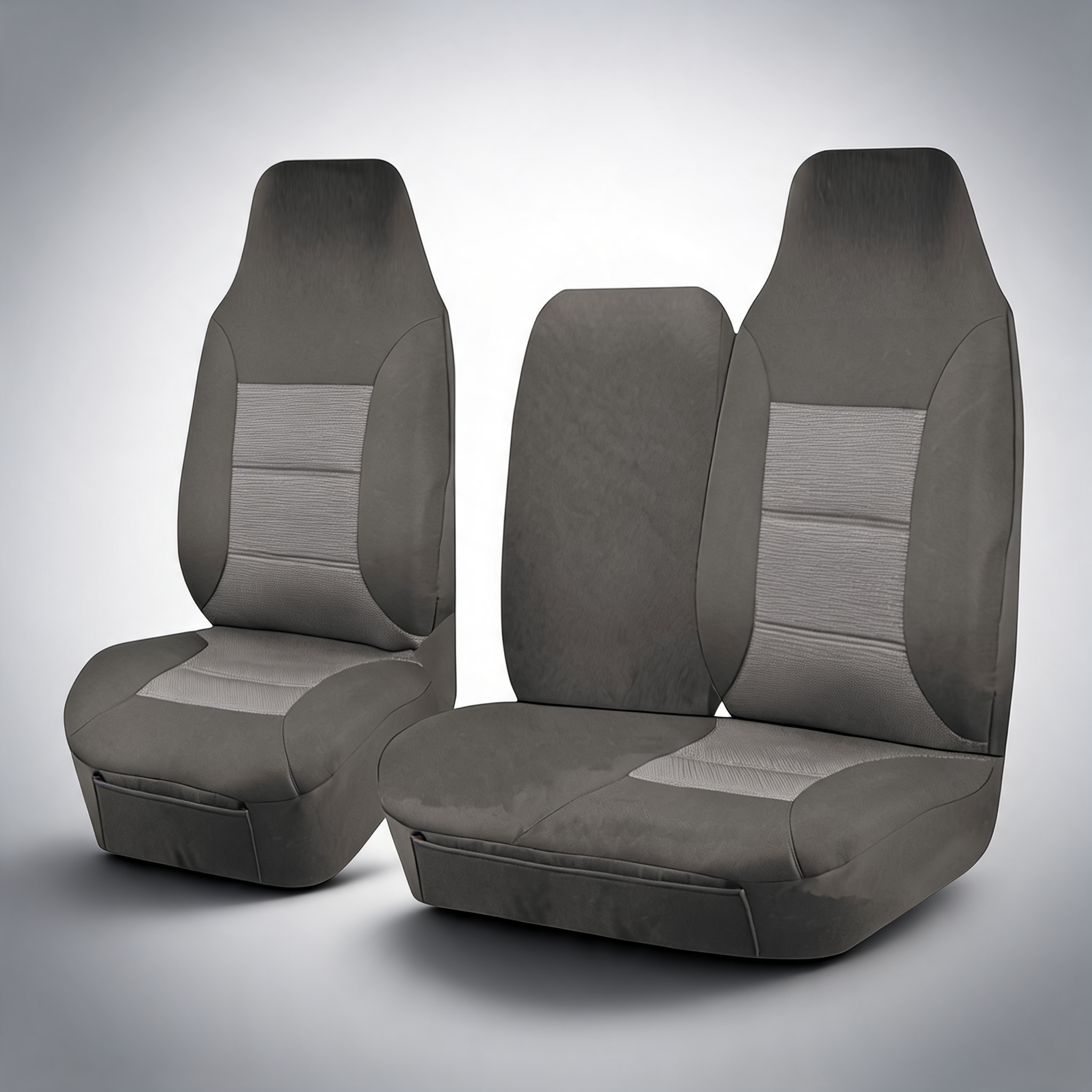 Premium grey front seat covers for Toyota HiAce LWB utility van 2005-2015