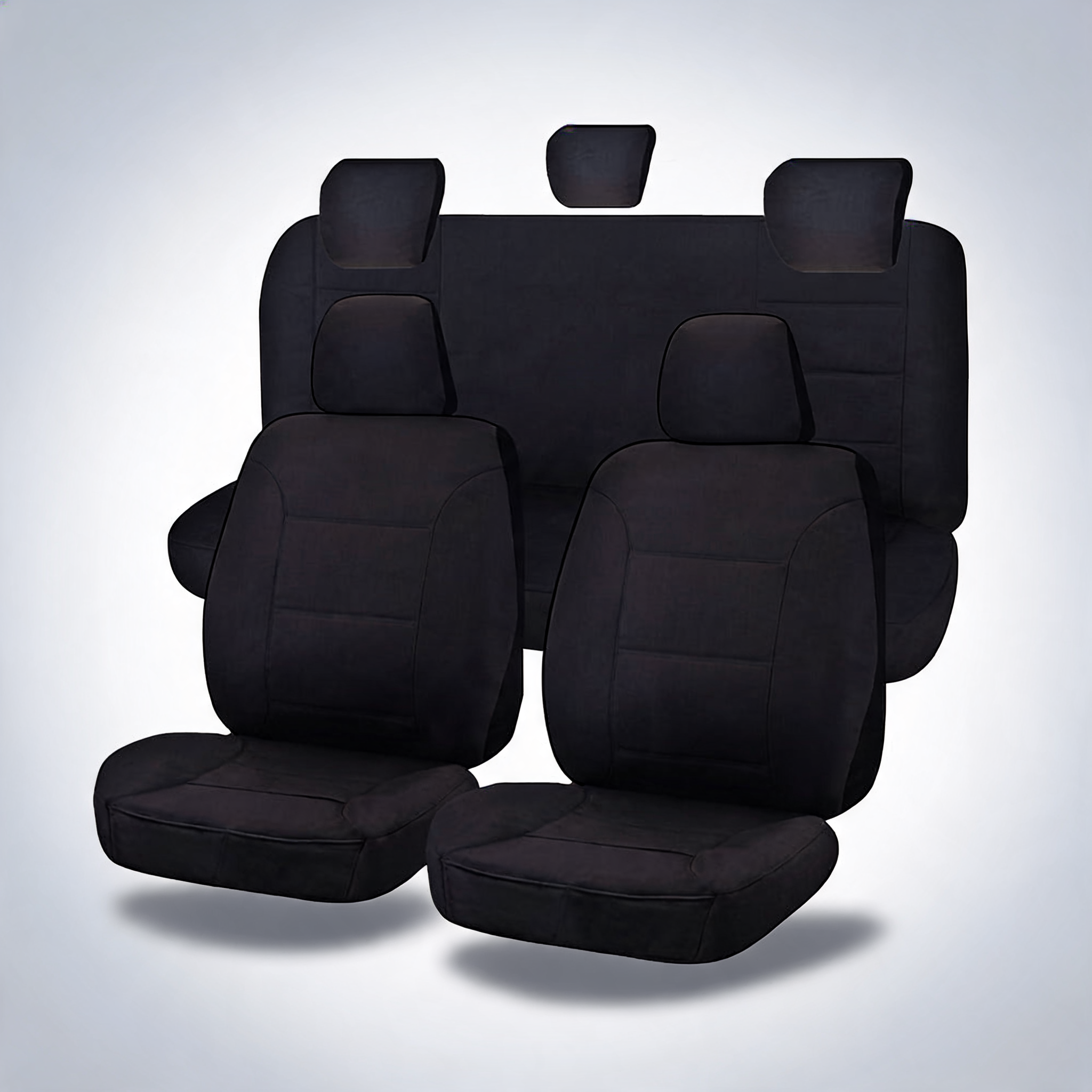 Challenger black front seat covers for Toyota HiLux SR-SR5 dual cab 2005-2015