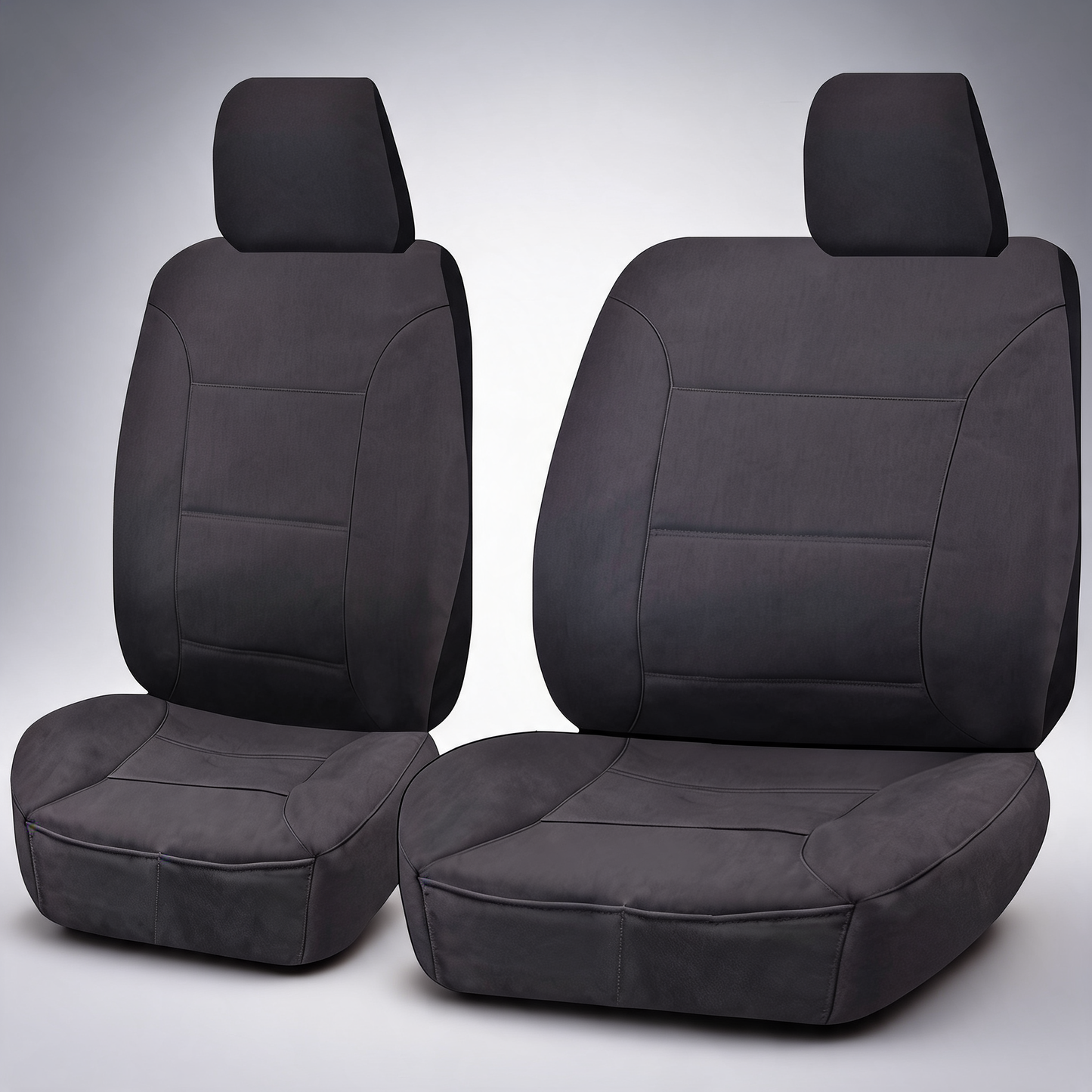 Challenger charcoal front seat covers for Toyota Landcruiser 70 Series VDJ from 2008