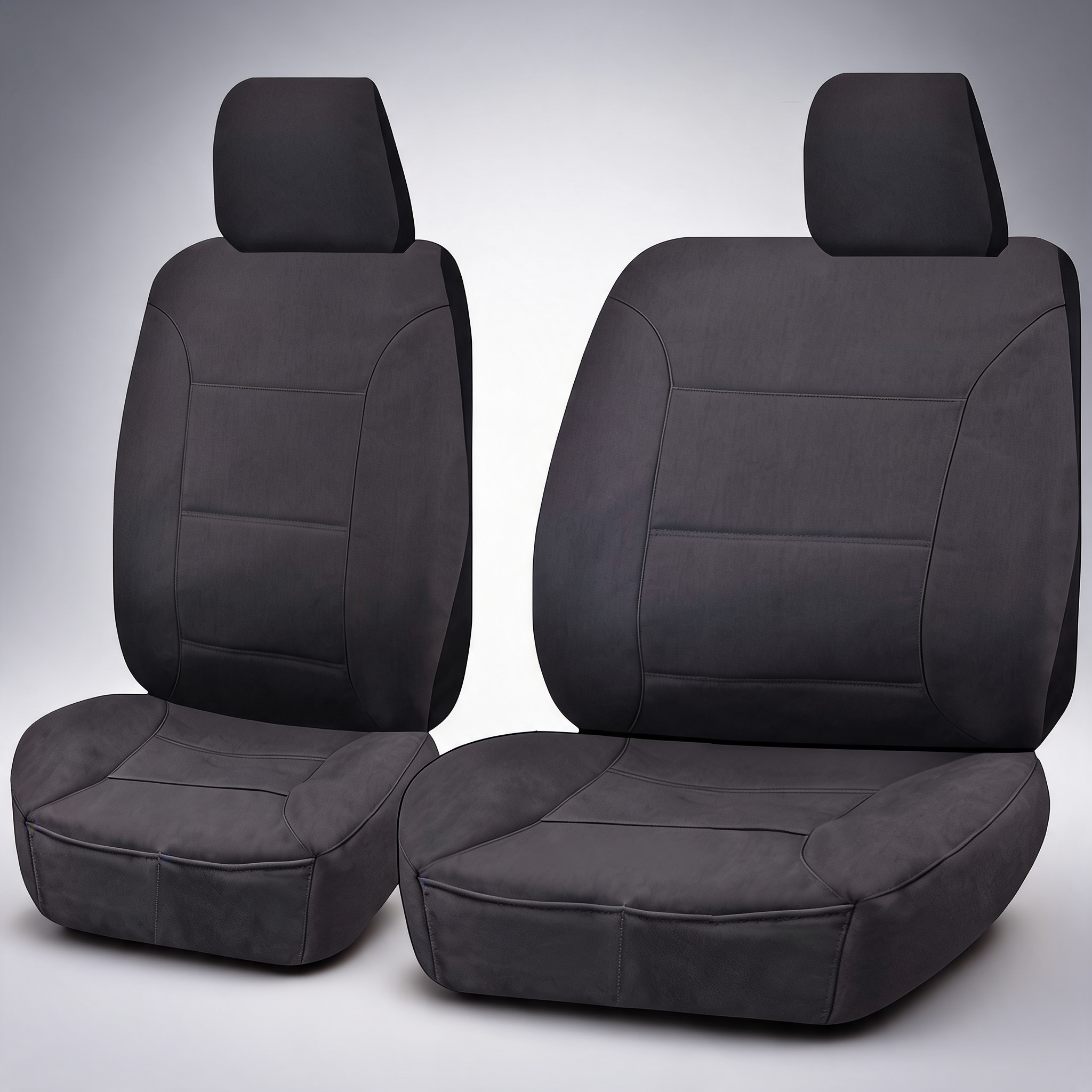 Challenger charcoal front seat covers for Toyota Landcruiser 70 Series VDJ from 2008