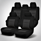Premium black front seat covers for Toyota Camry ASV50R sedan 2011-2017