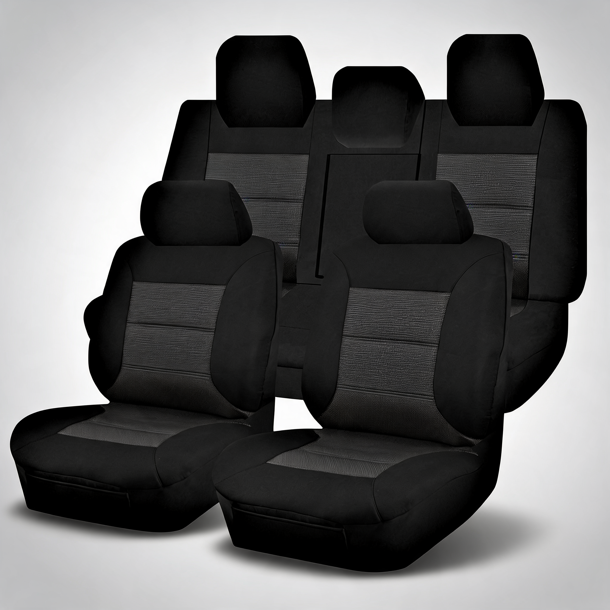Premium black front seat covers for Toyota Camry ASV50R sedan 2011-2017