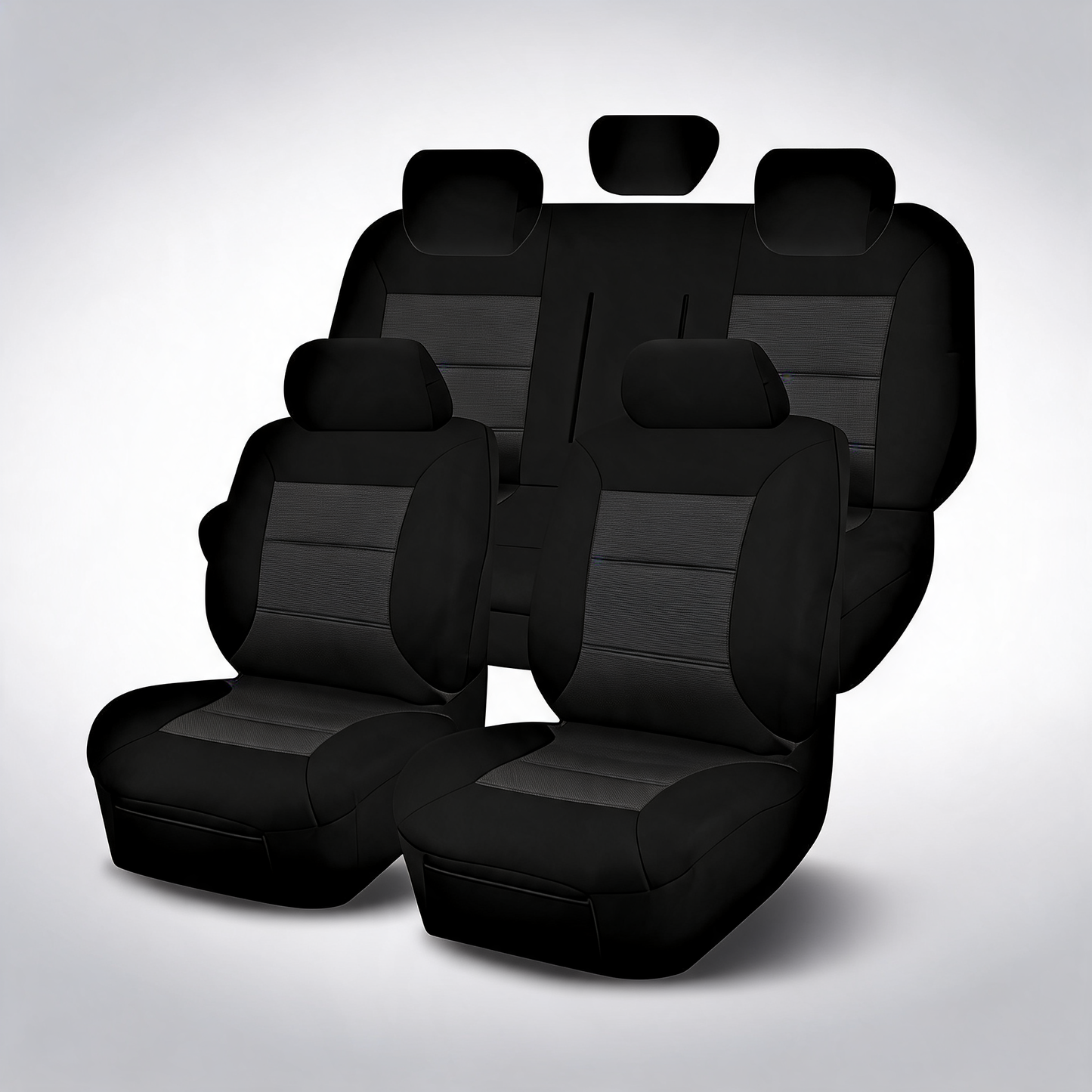 Premium Elite black seat covers for Ford Ranger PX MKIII Raptor double cab from 2018