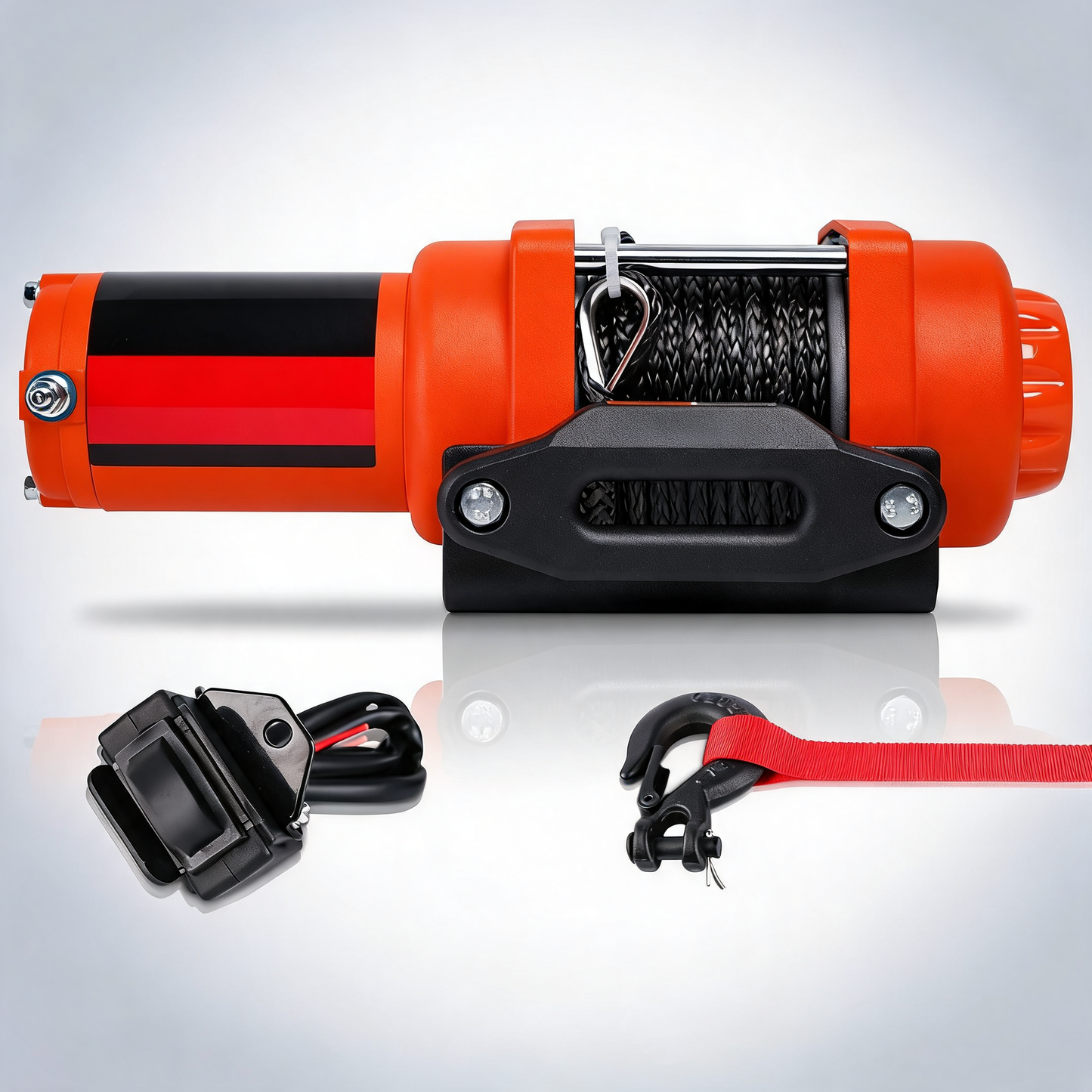 X-BULL 12V 4500LBS electric winch with synthetic rope and wireless remote for ATV and UTV