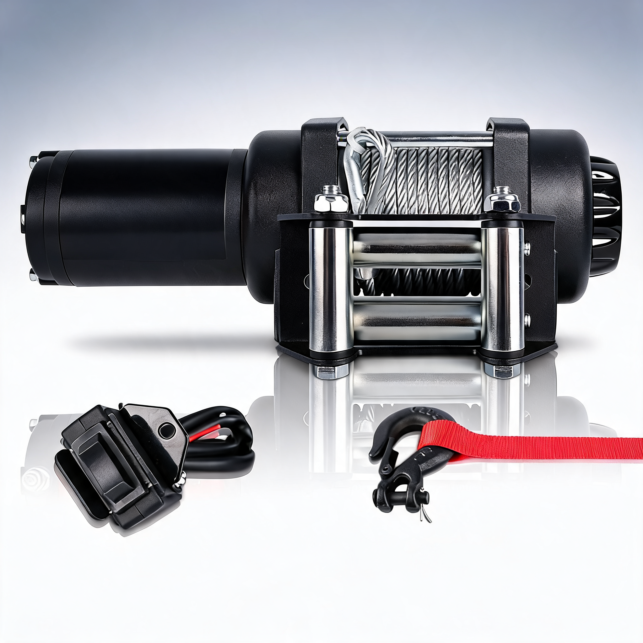 X-BULL 4500LBS electric winch with steel cable and wireless remote for boat, ATV and 4WD